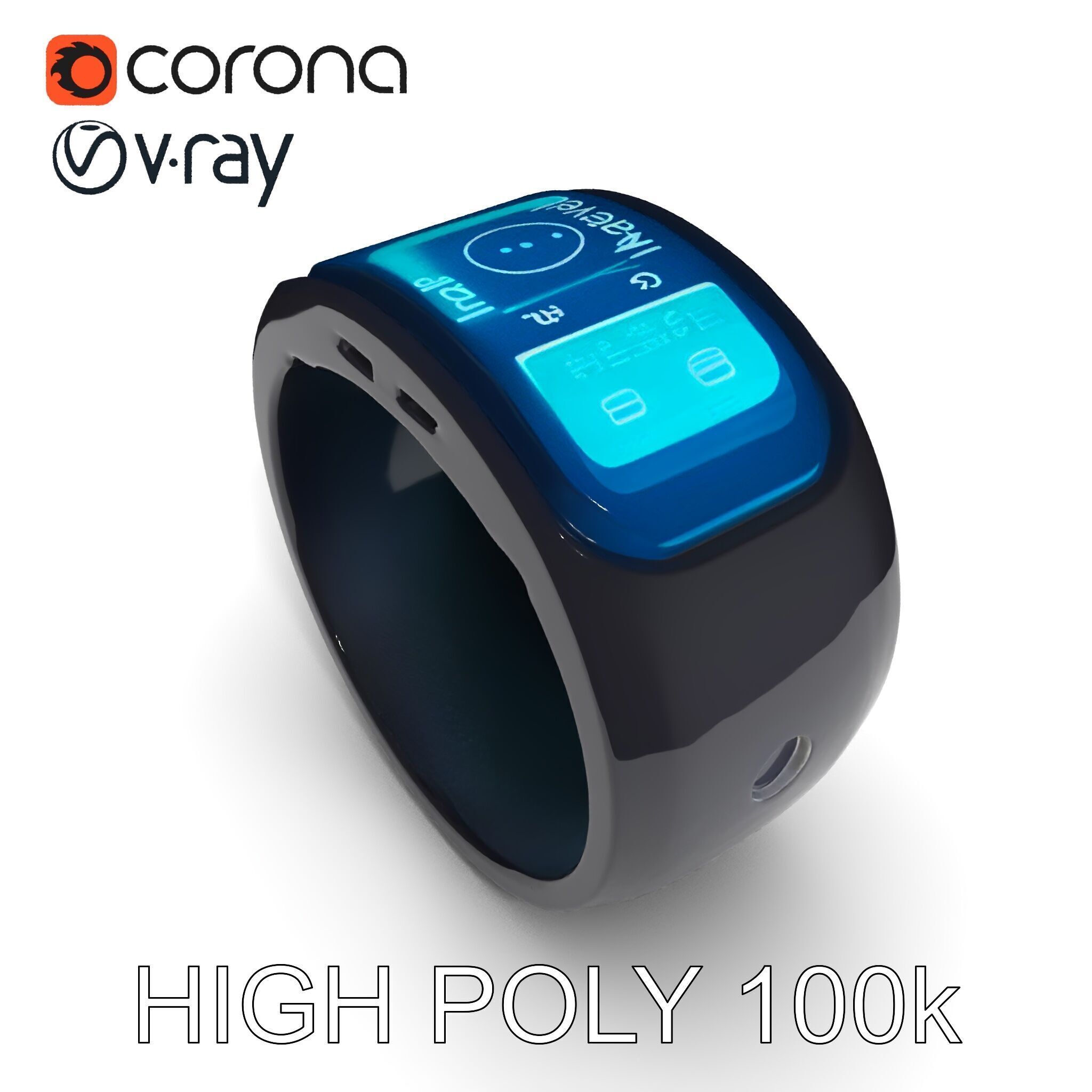 Smart Ring Digital Model Pack Low-poly 3D model_10