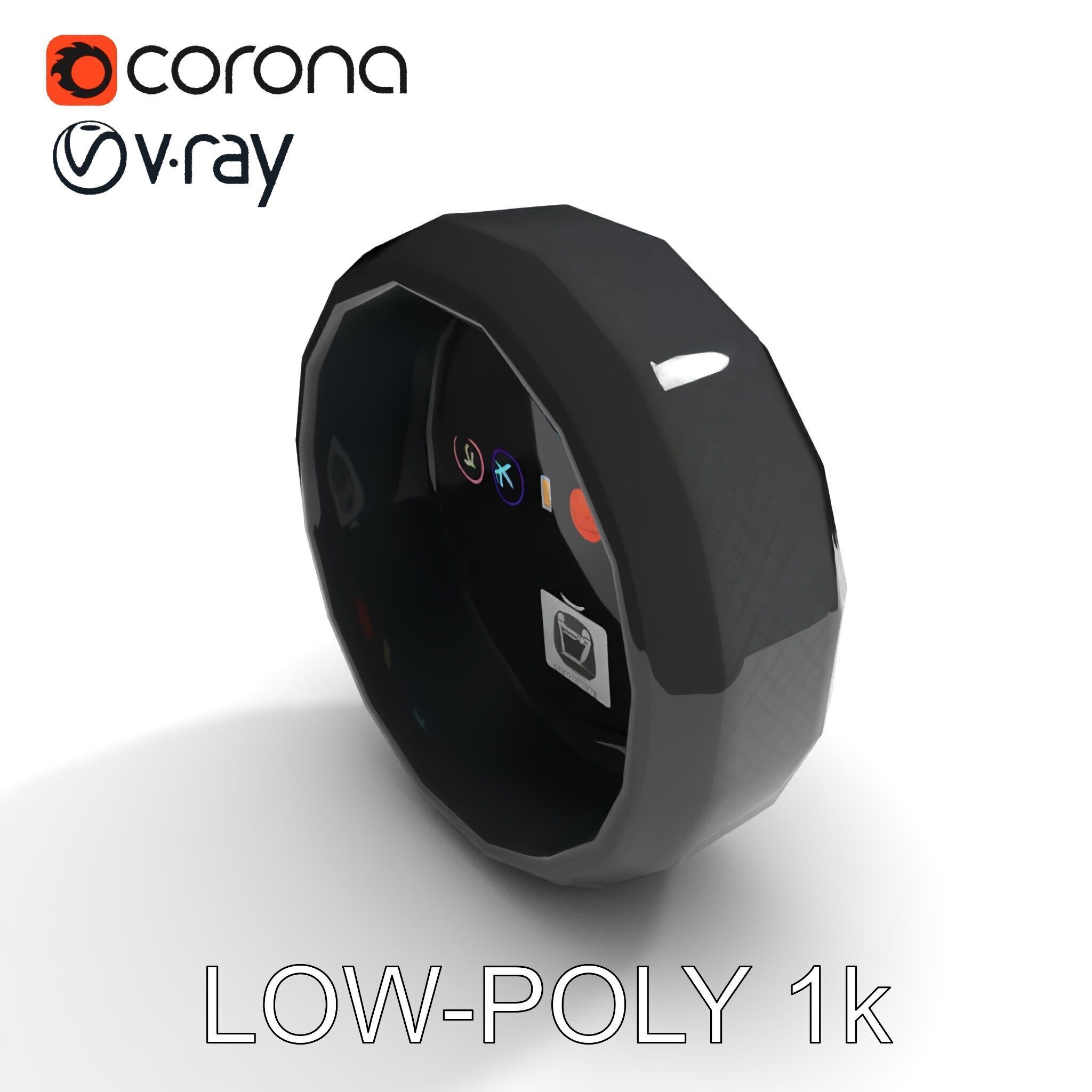 Smart Ring Model Pack with Interactive Display Low-poly 3D model_7