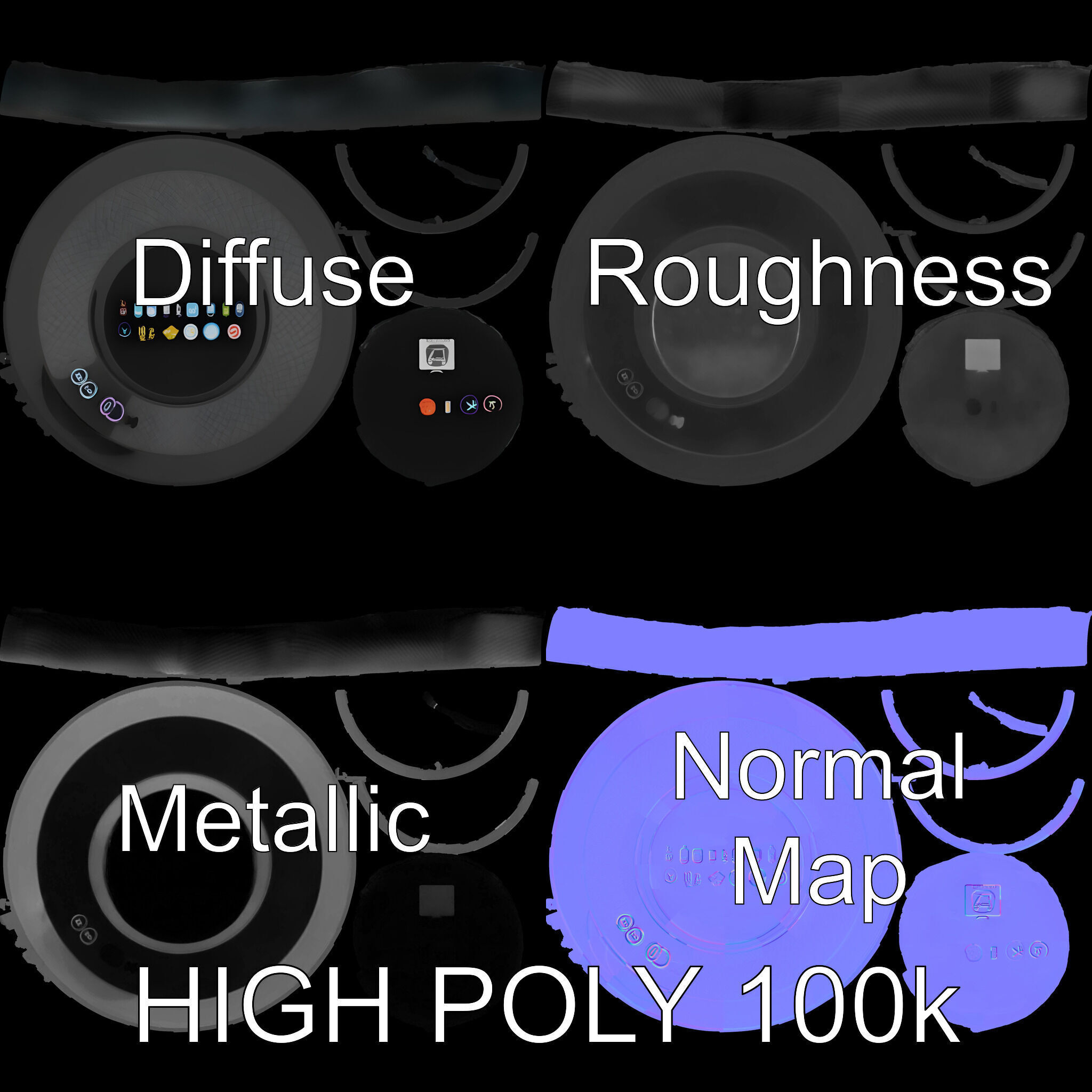 Smart Ring Model Pack with Interactive Display Low-poly 3D model_2