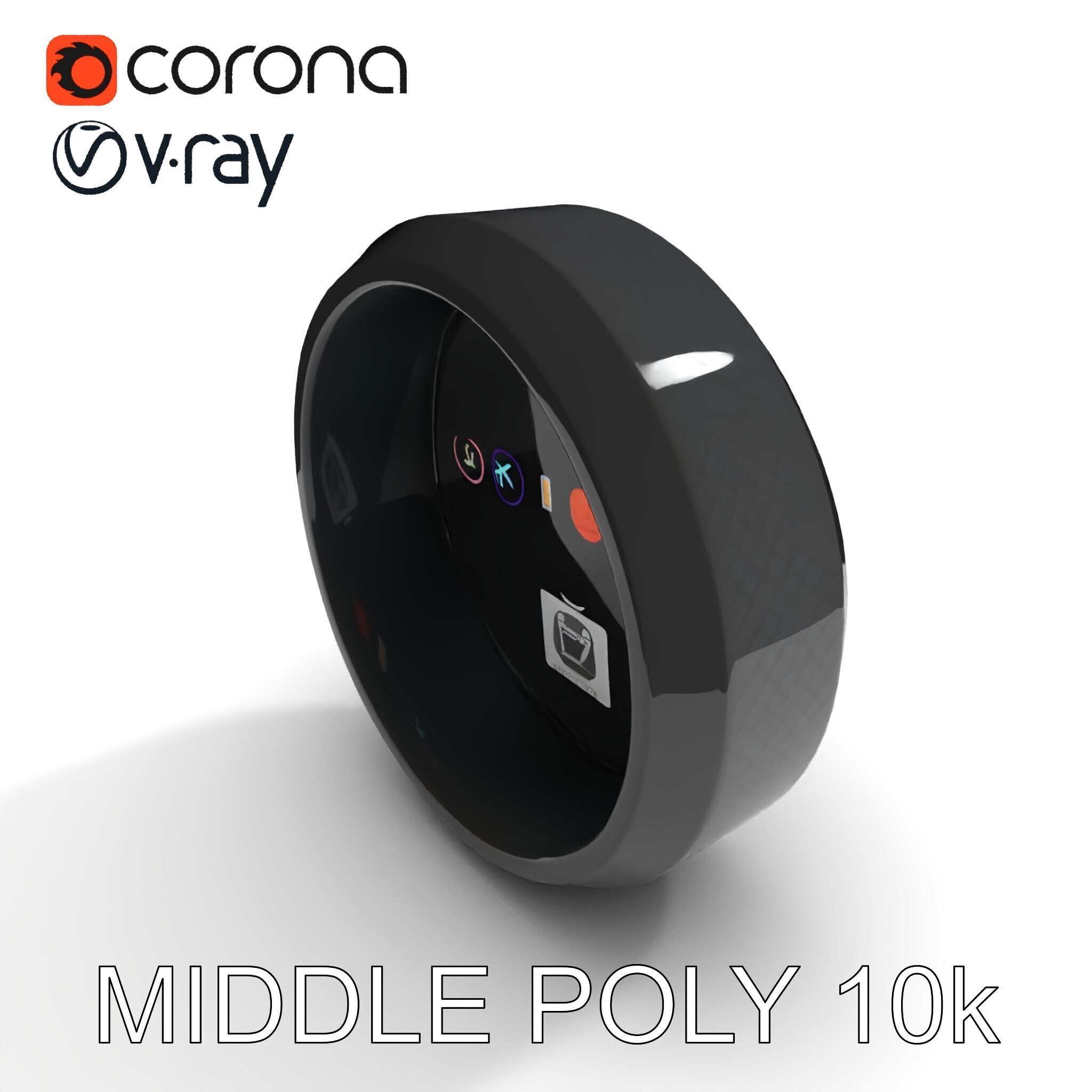 Smart Ring Model Pack with Interactive Display Low-poly 3D model_17