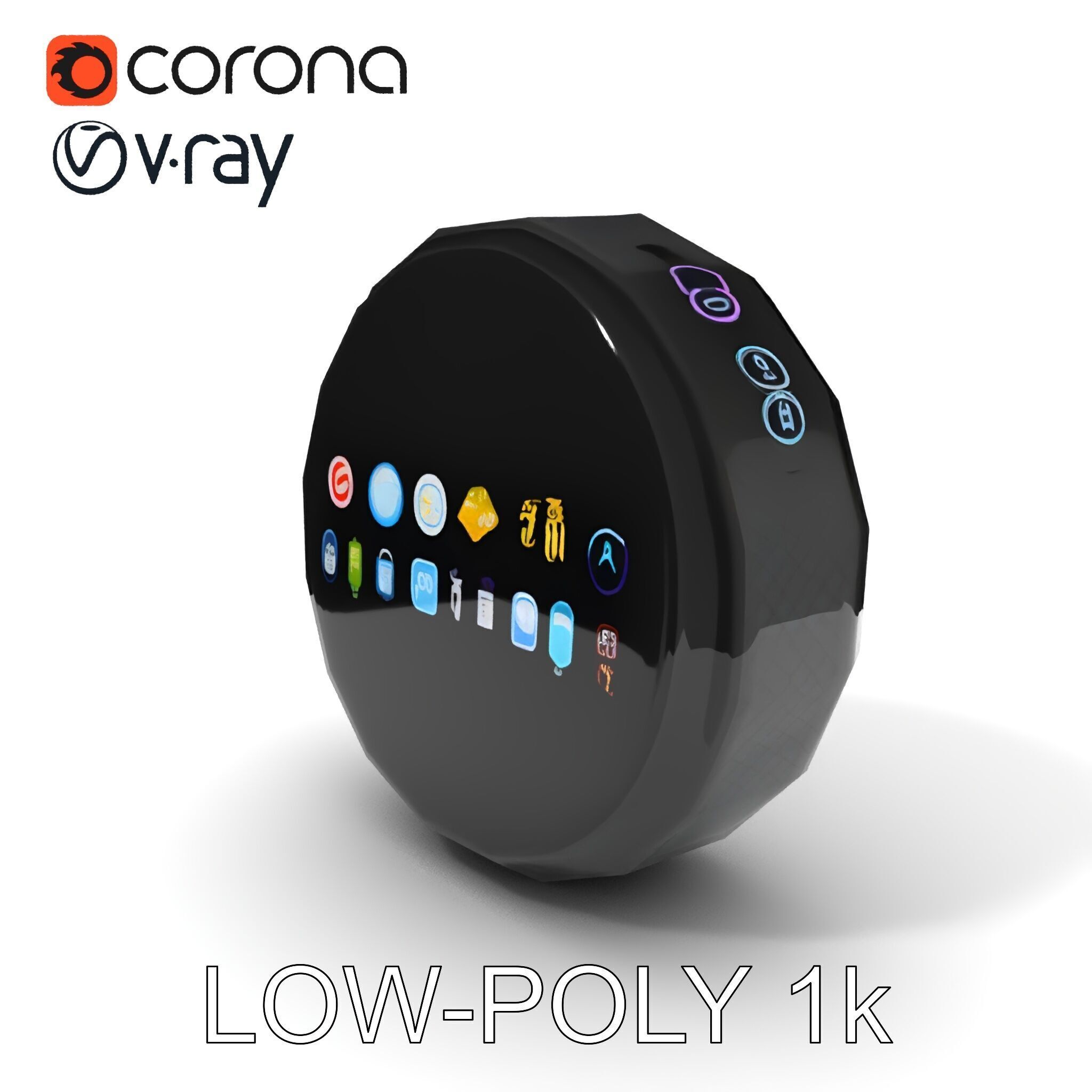 Smart Ring Model Pack with Interactive Display Low-poly 3D model_35