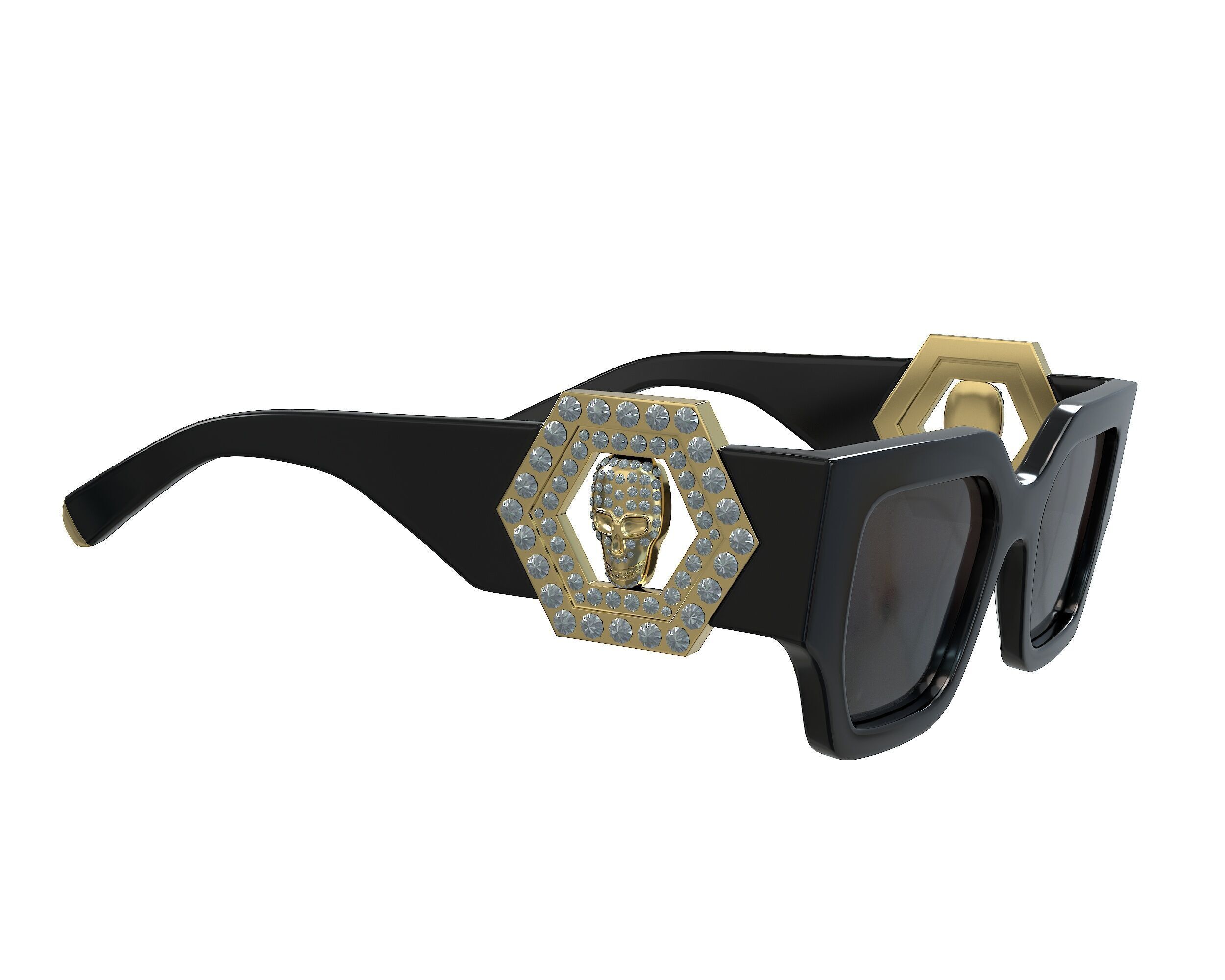 Philipp Plein Square Exclusive Sunglasses Low-poly 3D model_3