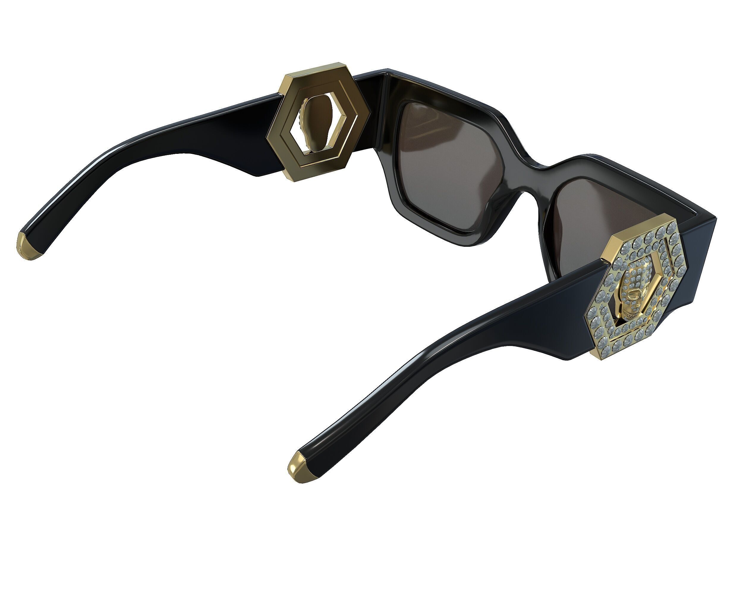 Philipp Plein Square Exclusive Sunglasses Low-poly 3D model_4