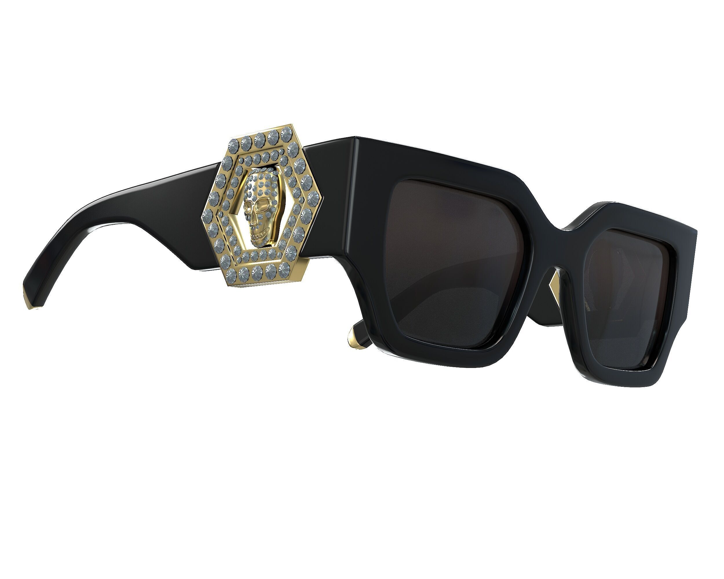 Philipp Plein Square Exclusive Sunglasses Low-poly 3D model_1