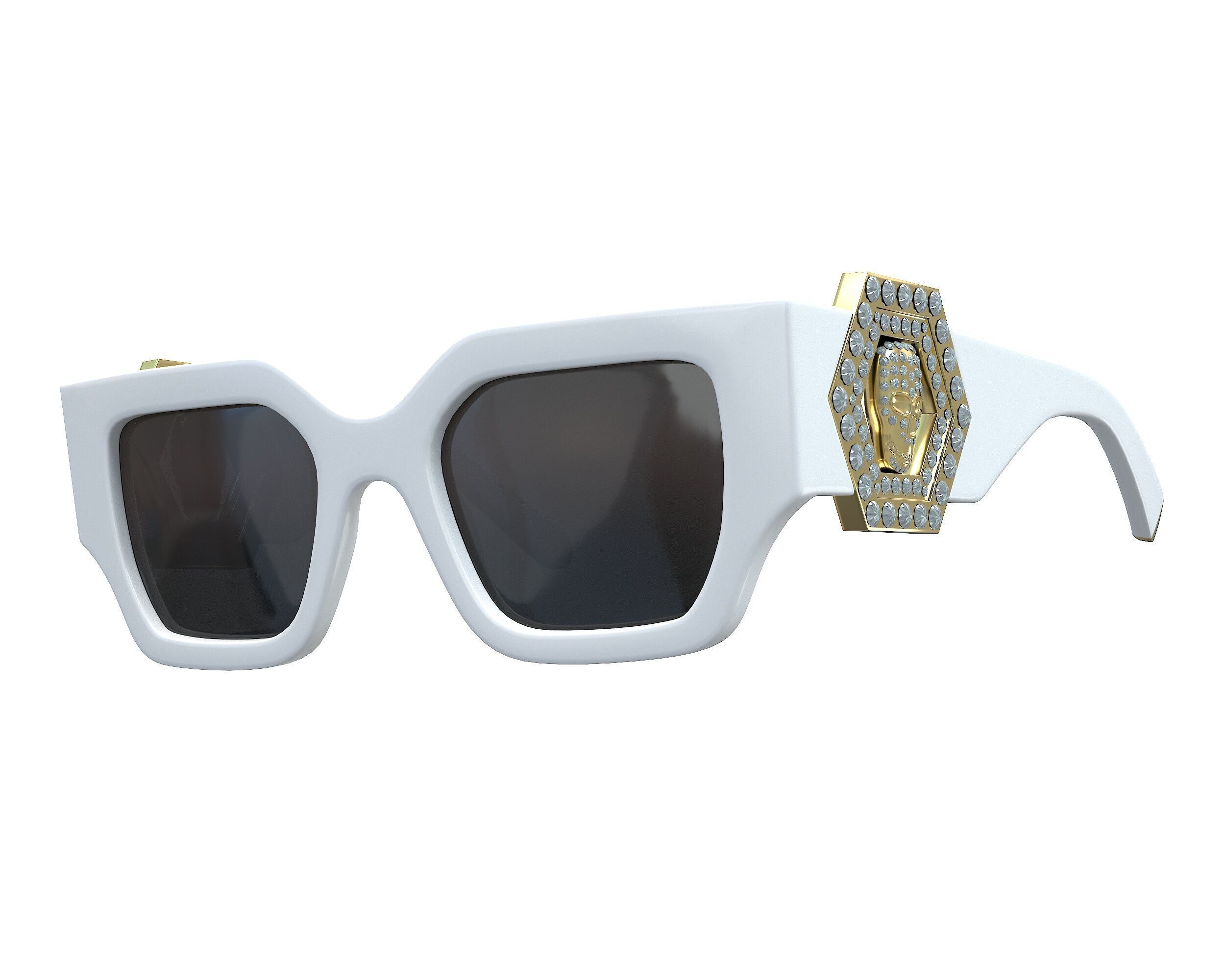 Philipp Plein Square Exclusive Sunglasses Low-poly 3D model_6