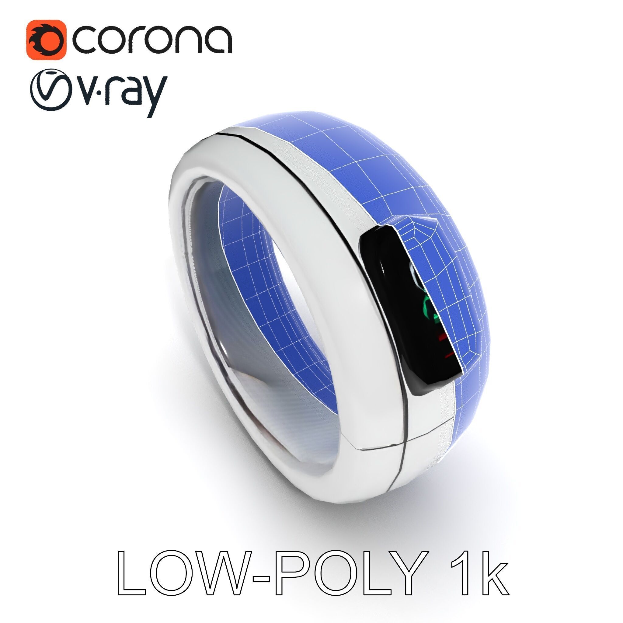 Smart Ring D Model Pack with PBR Textures Low-poly 3D model_14