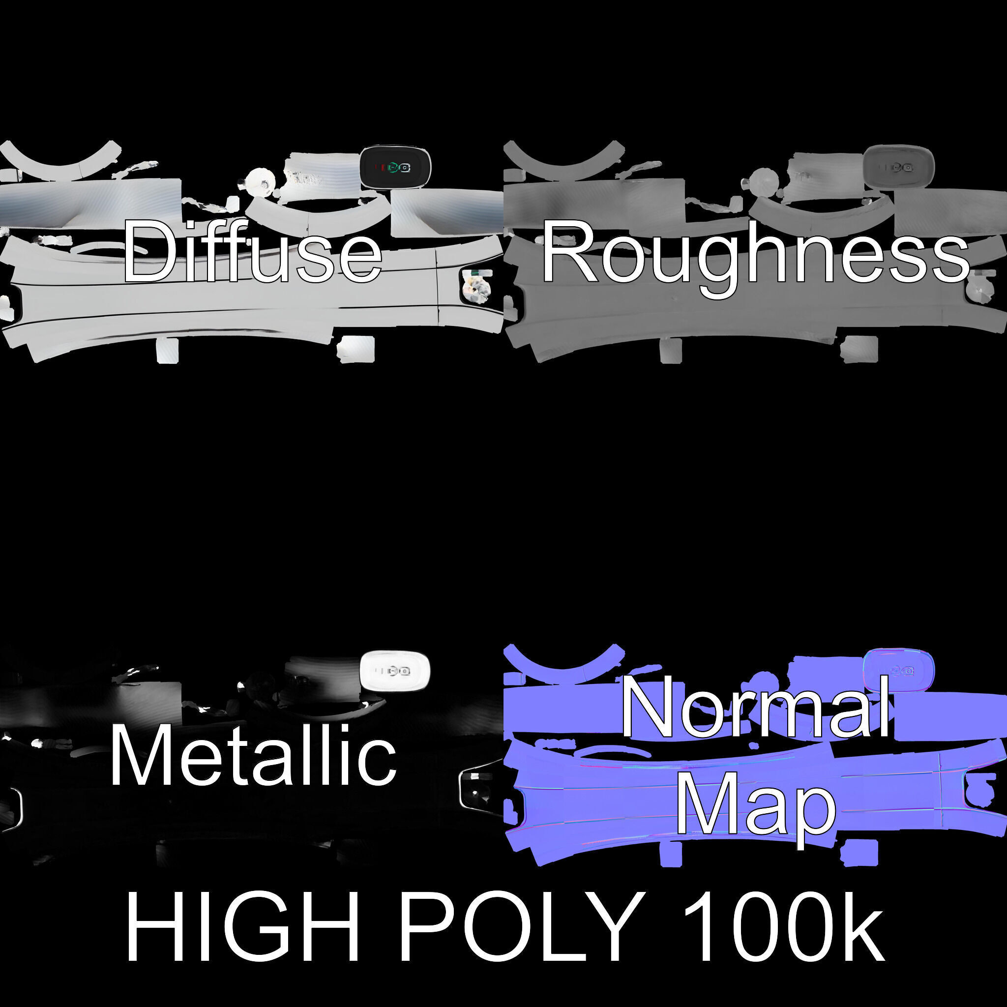 Smart Ring D Model Pack with PBR Textures Low-poly 3D model_2