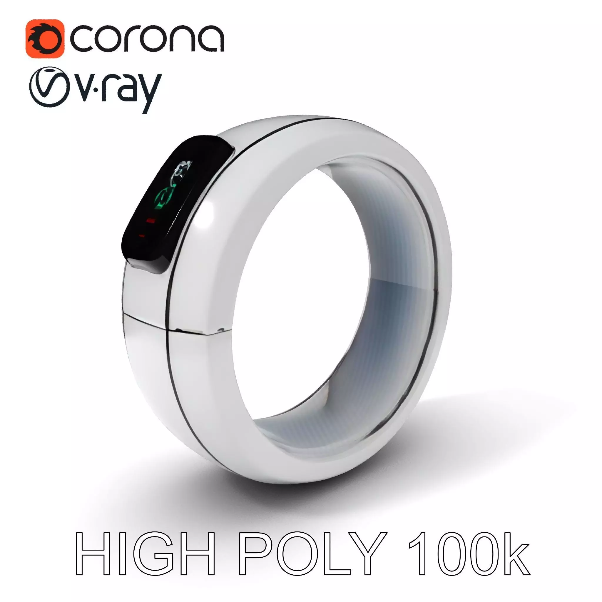 Smart Ring D Model Pack with PBR Textures Low-poly 3D model_0