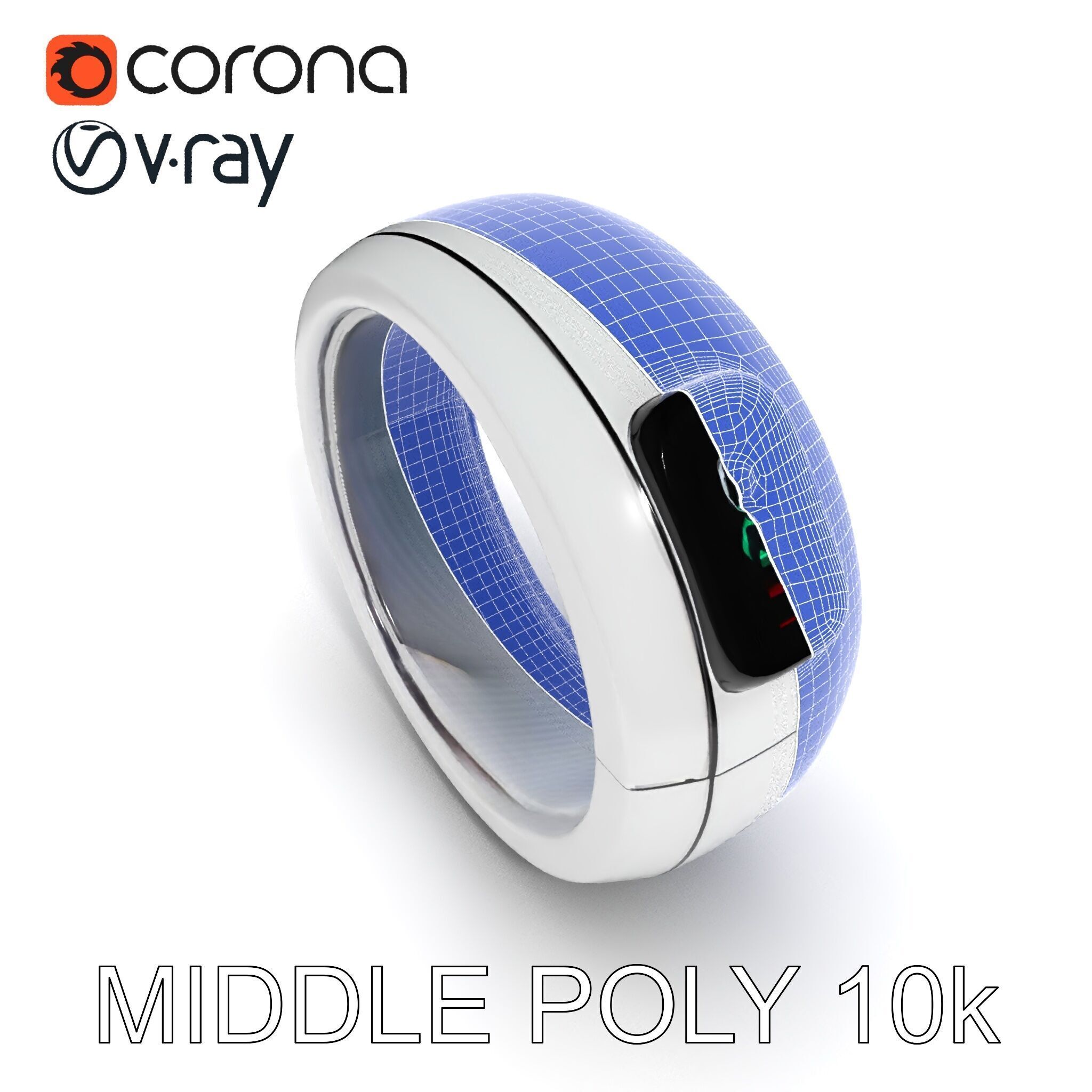 Smart Ring D Model Pack with PBR Textures Low-poly 3D model_8