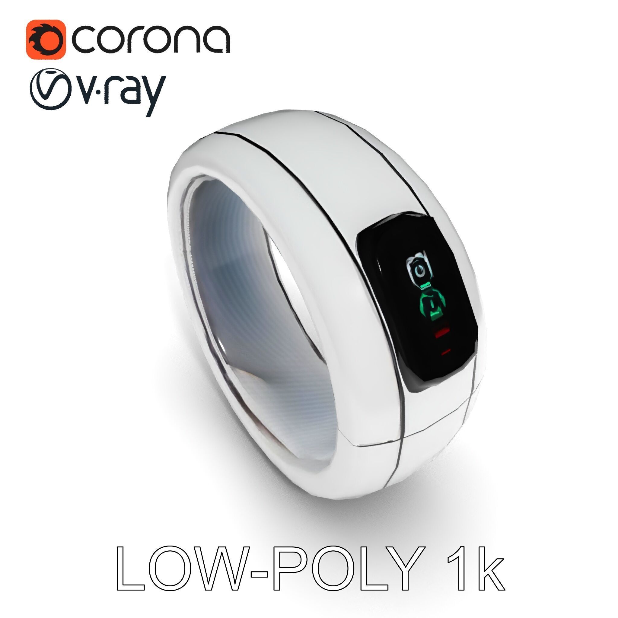 Smart Ring D Model Pack with PBR Textures Low-poly 3D model_25