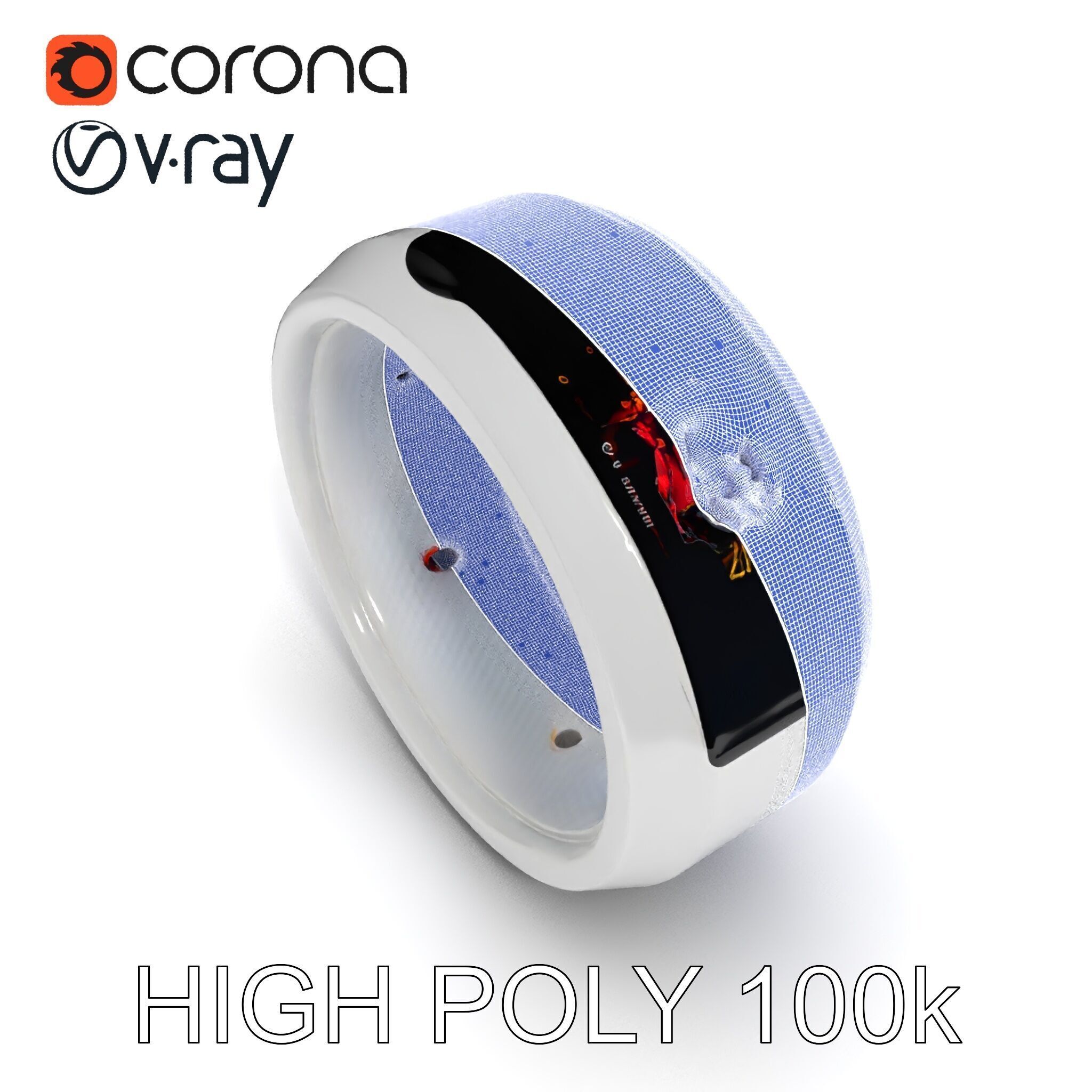 Smart Ring Model Pack with Interactive LED Display Low-poly 3D model_22