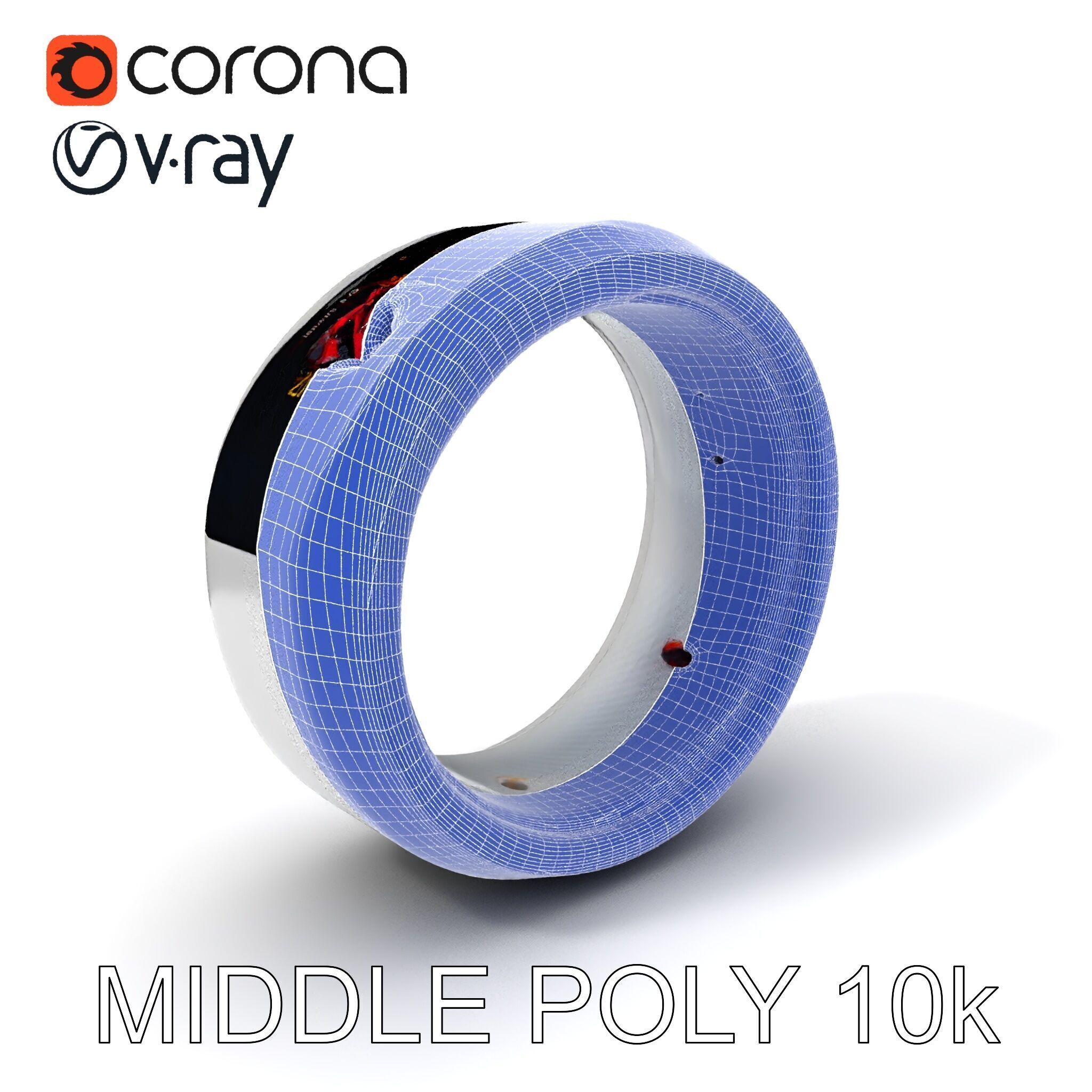 Smart Ring Model Pack with Interactive LED Display Low-poly 3D model_25