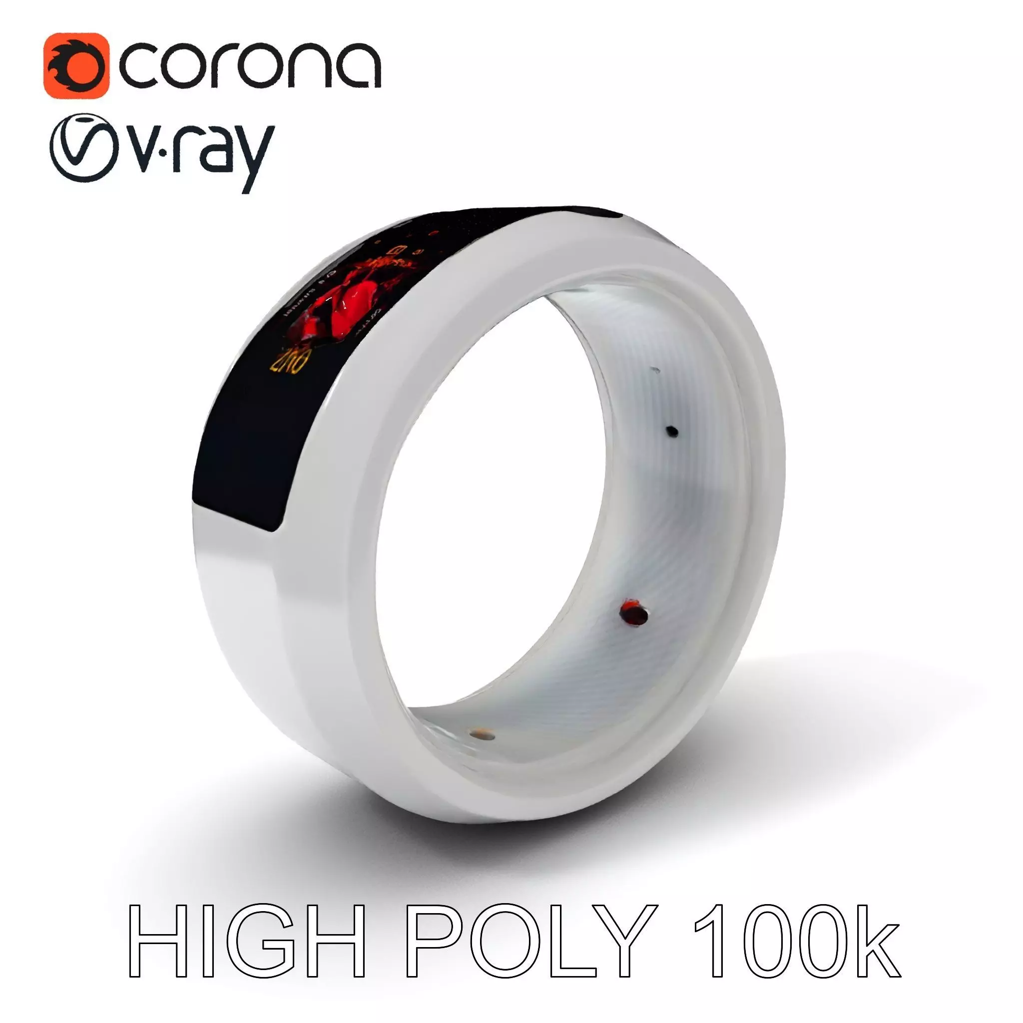 Smart Ring Model Pack with Interactive LED Display Low-poly 3D model_0
