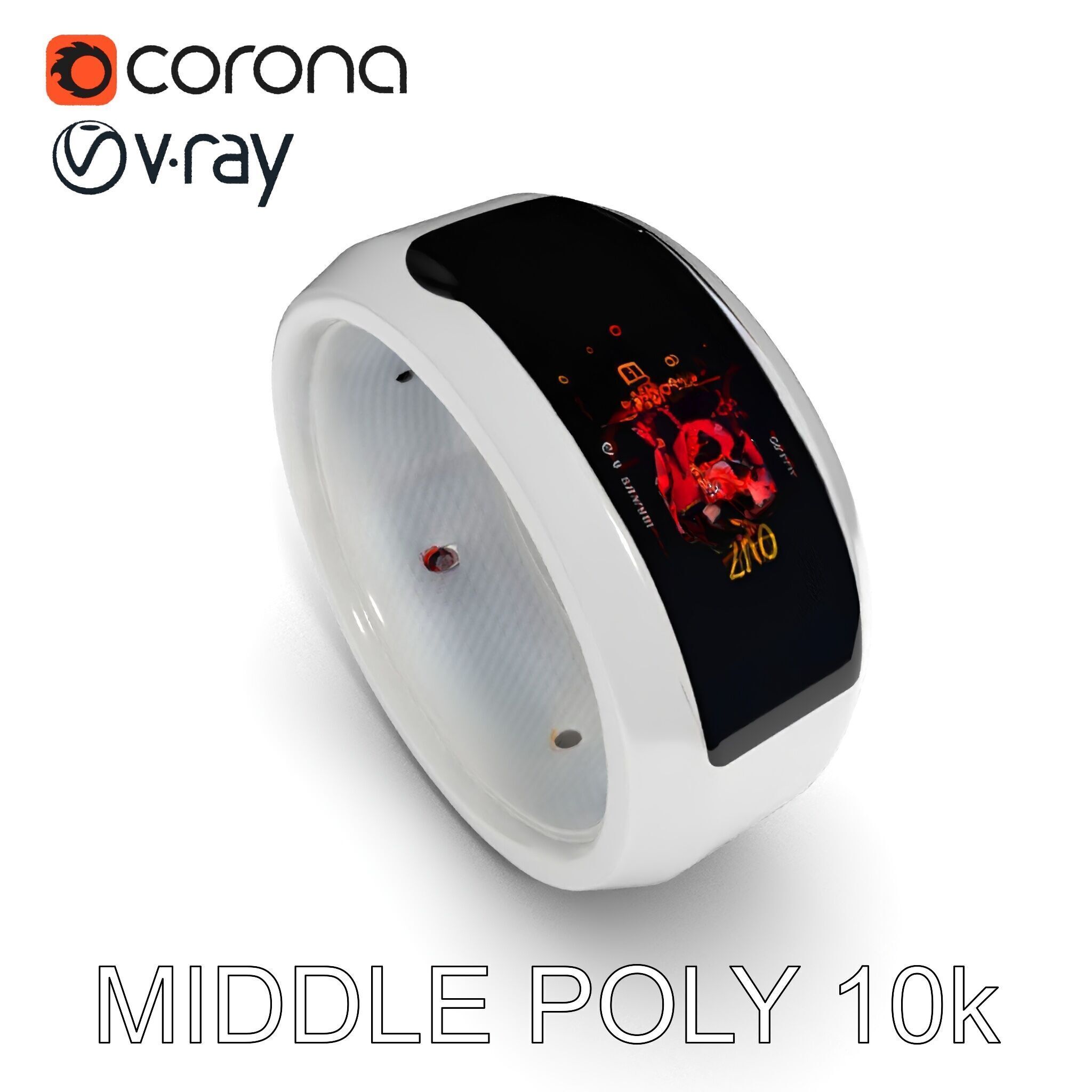 Smart Ring Model Pack with Interactive LED Display Low-poly 3D model_23