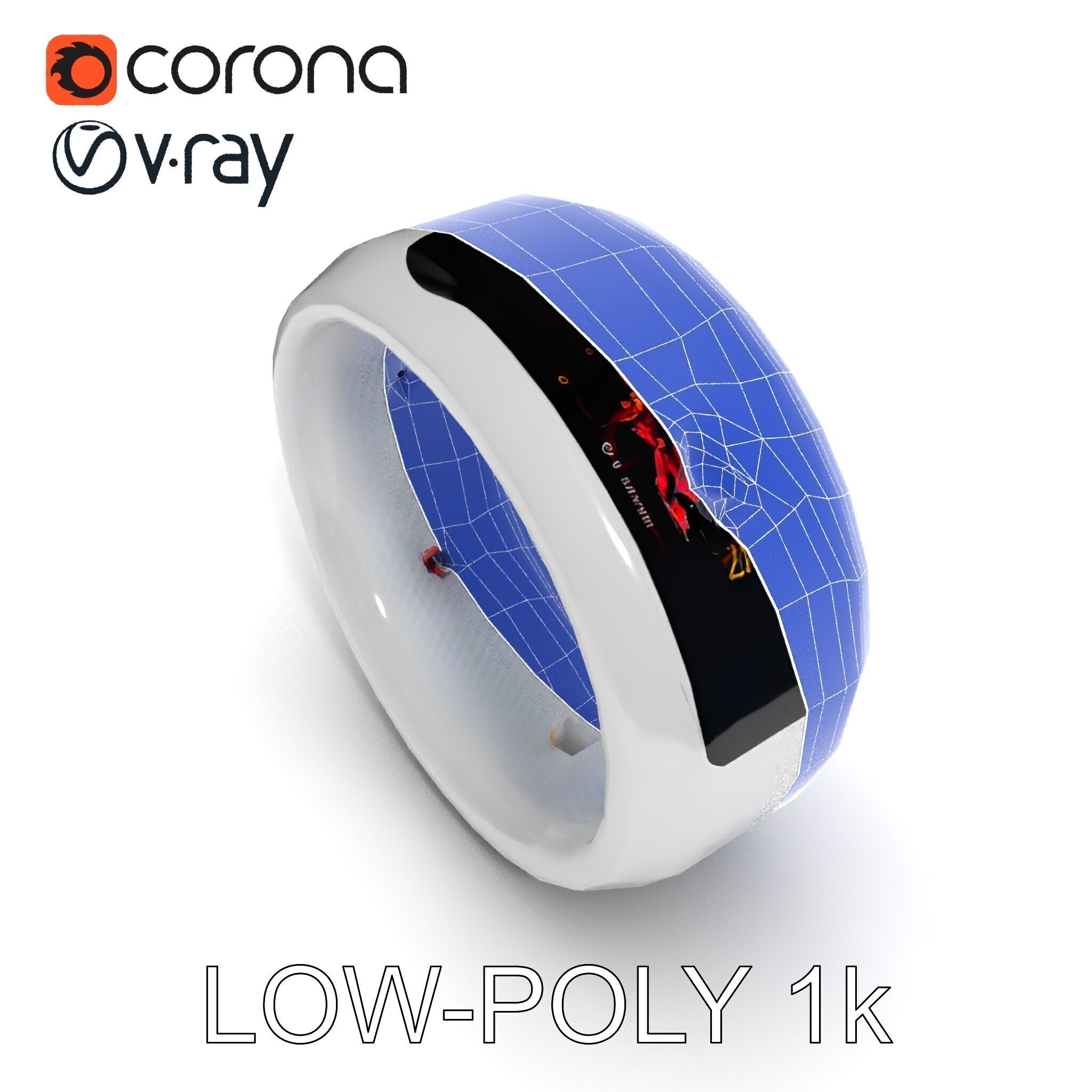 Smart Ring Model Pack with Interactive LED Display Low-poly 3D model_18
