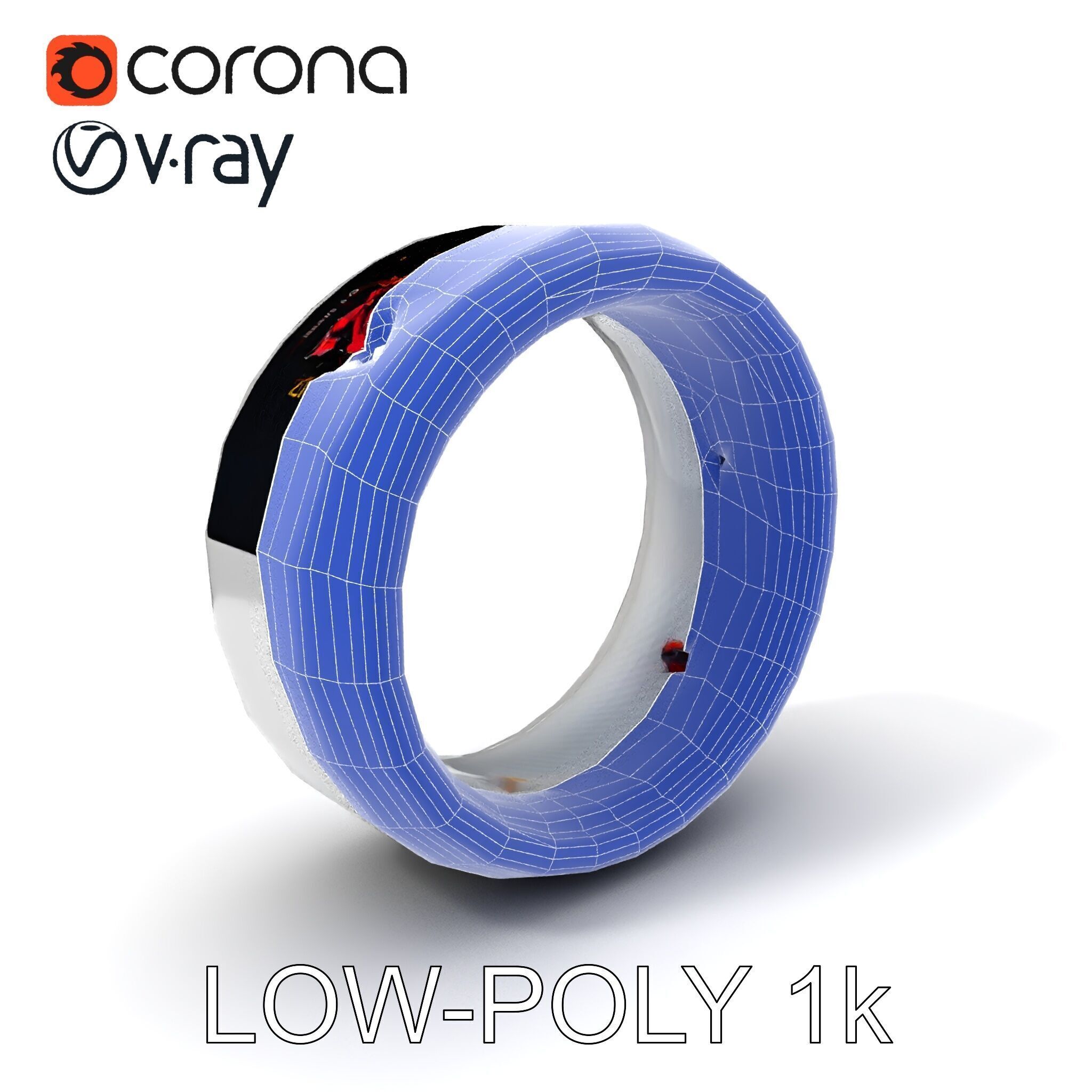 Smart Ring Model Pack with Interactive LED Display Low-poly 3D model_24