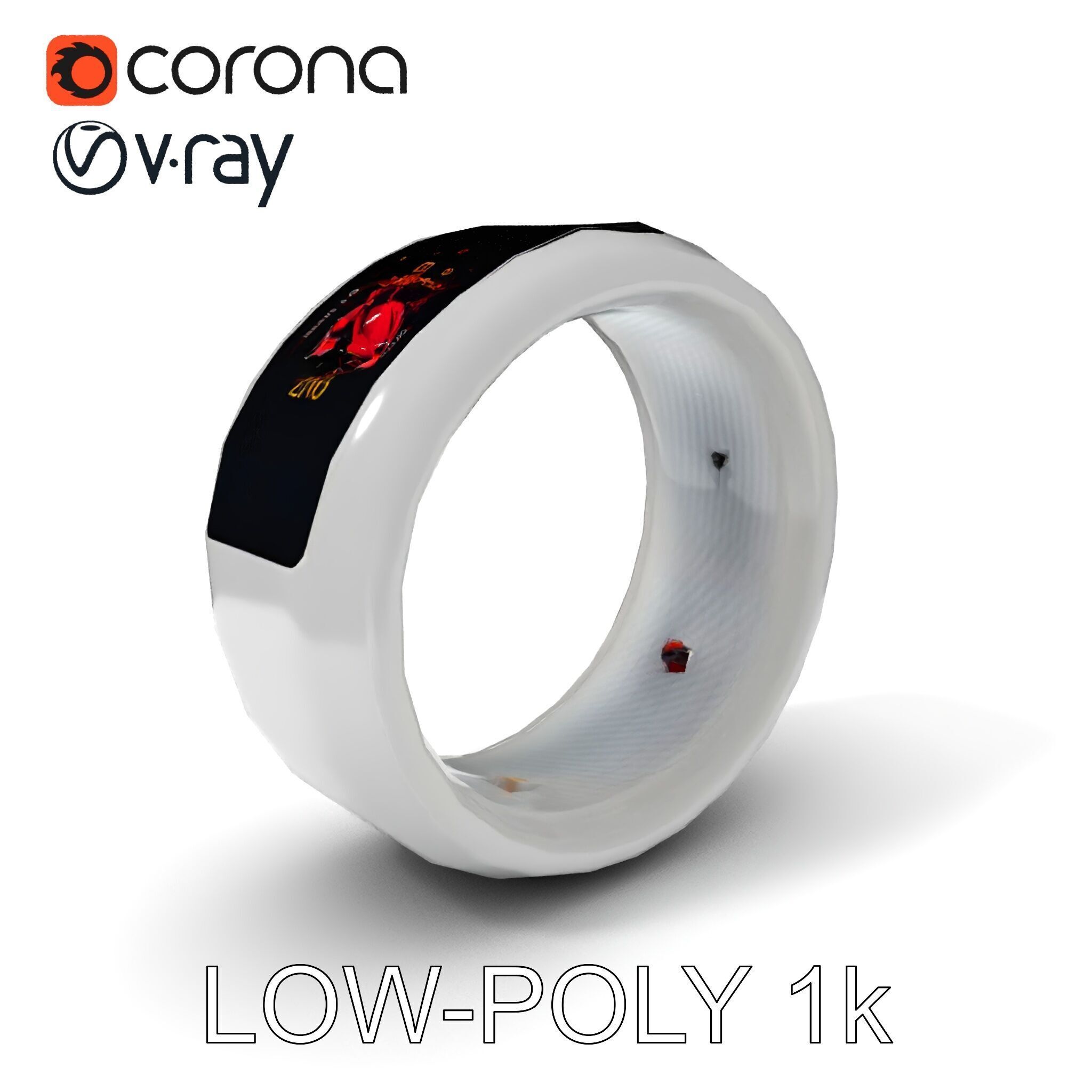 Smart Ring Model Pack with Interactive LED Display Low-poly 3D model_21