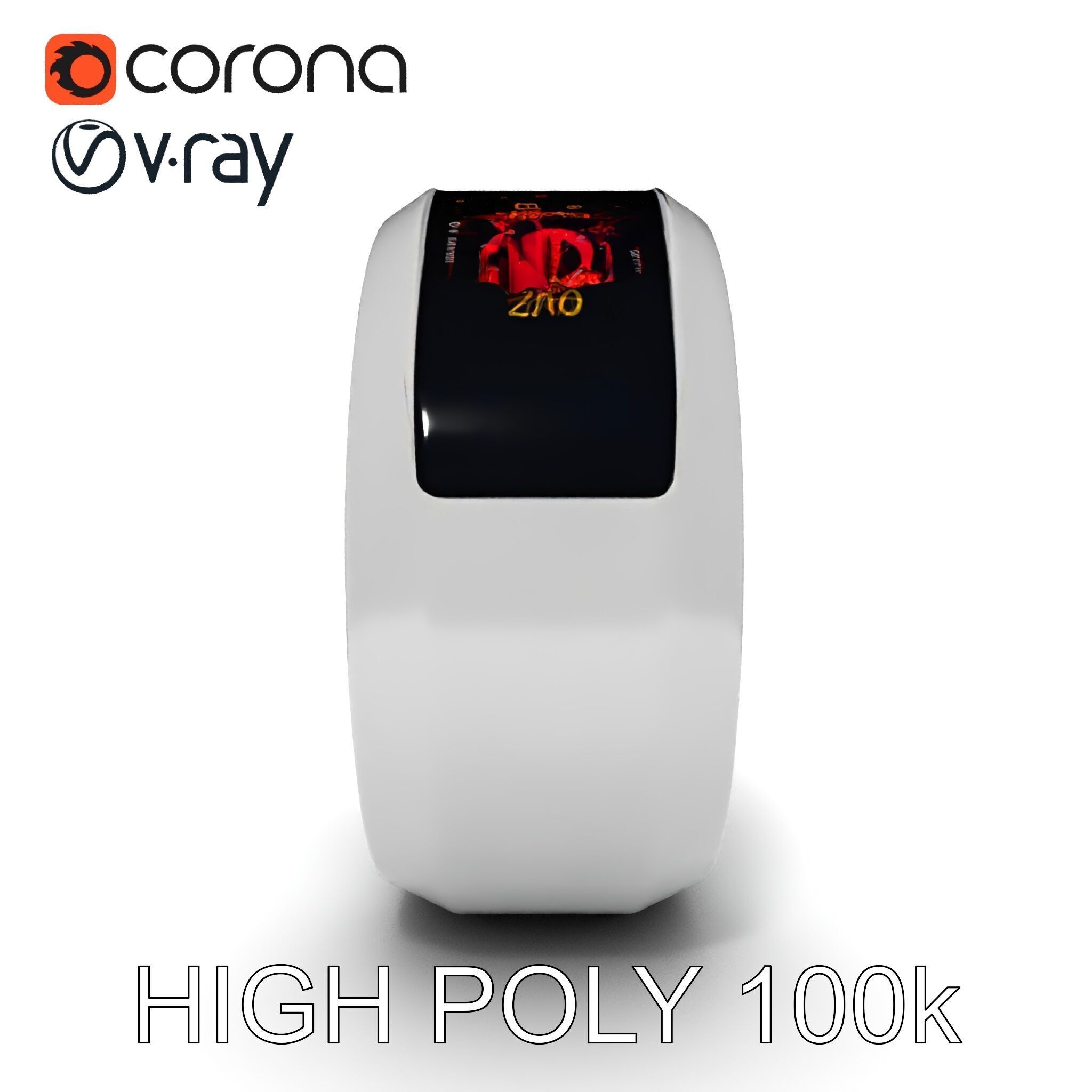 Smart Ring Model Pack with Interactive LED Display Low-poly 3D model_8