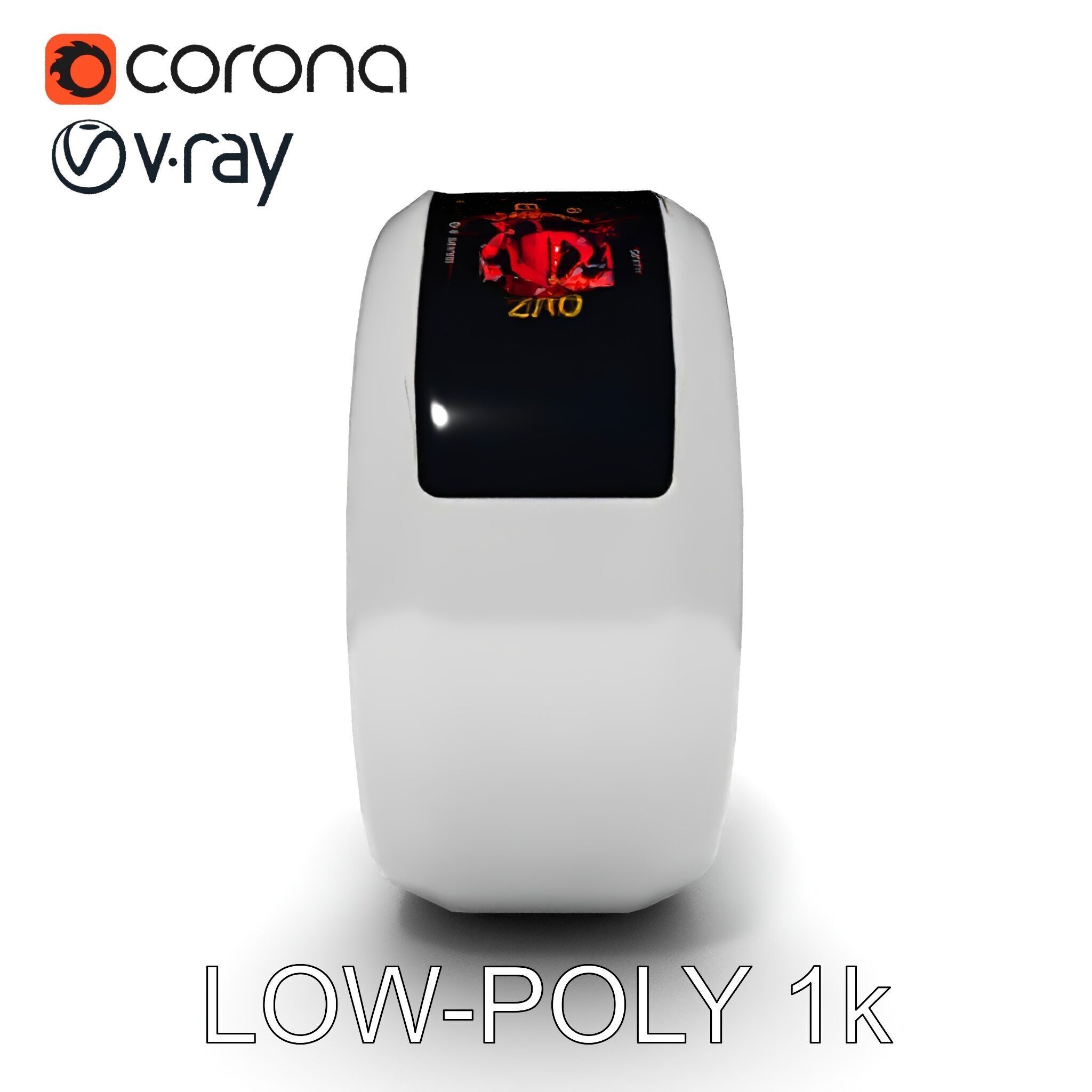 Smart Ring Model Pack with Interactive LED Display Low-poly 3D model_10