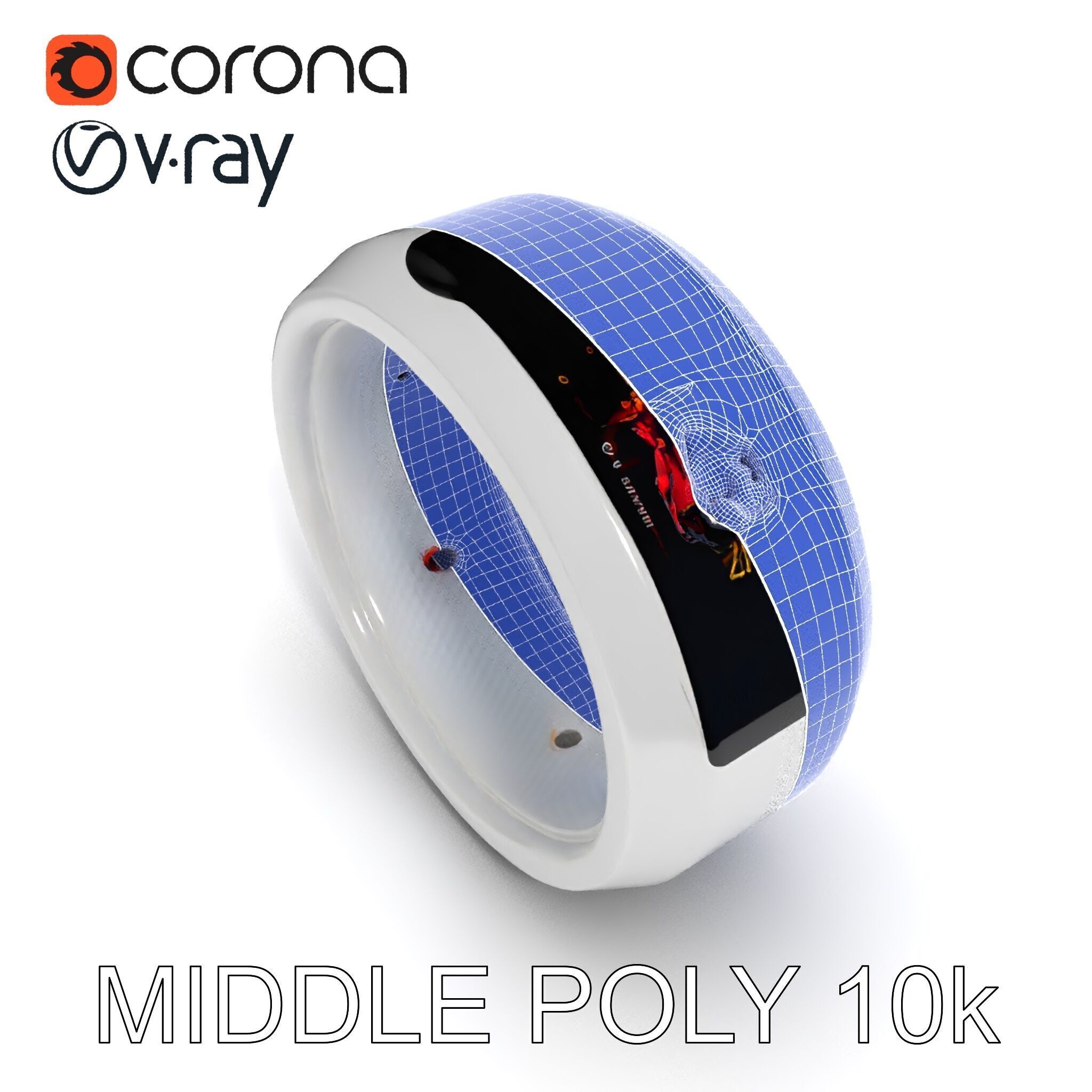 Smart Ring Model Pack with Interactive LED Display Low-poly 3D model_14