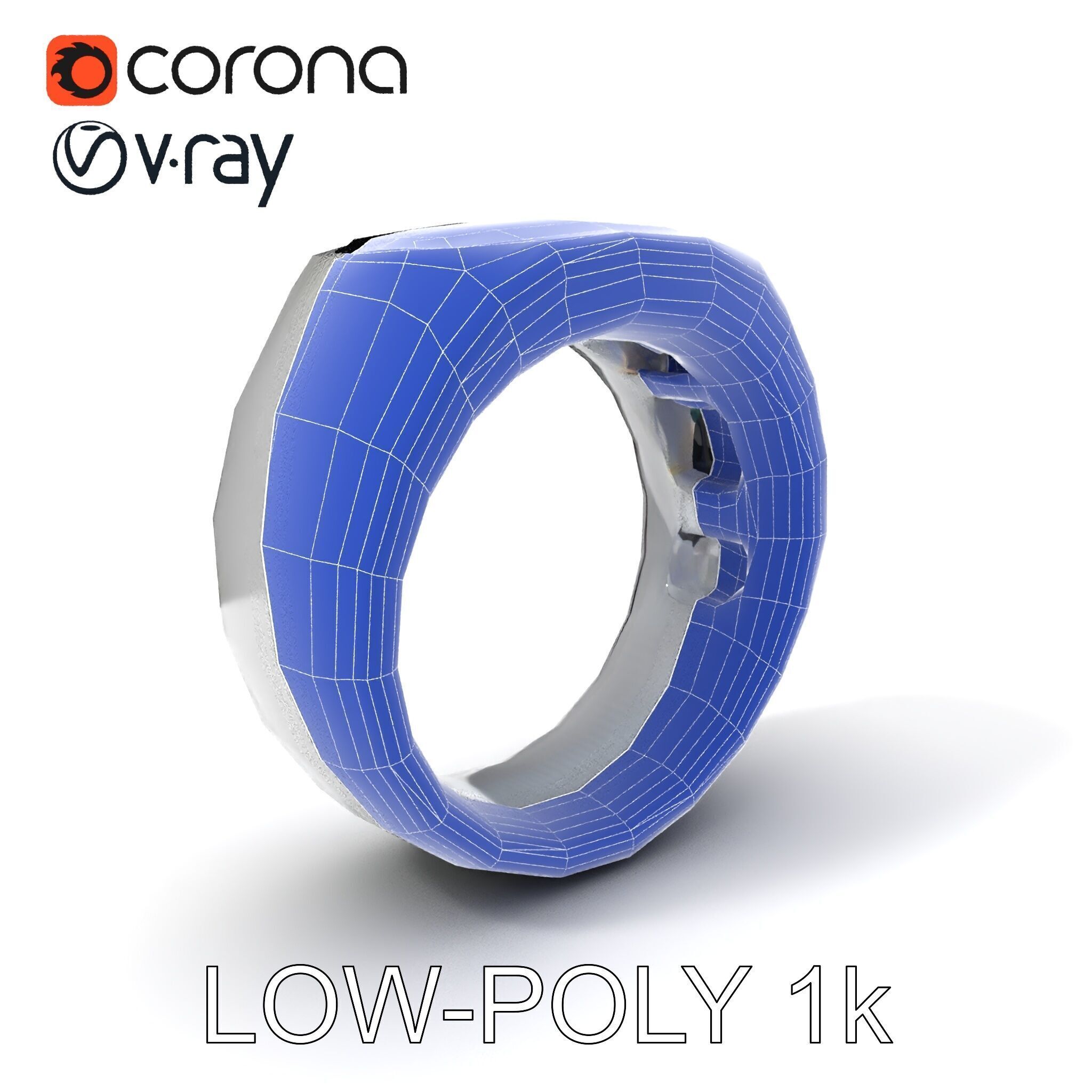 Smart Ring D Model Pack for Wearable Technology Integration Low-poly 3D model_22