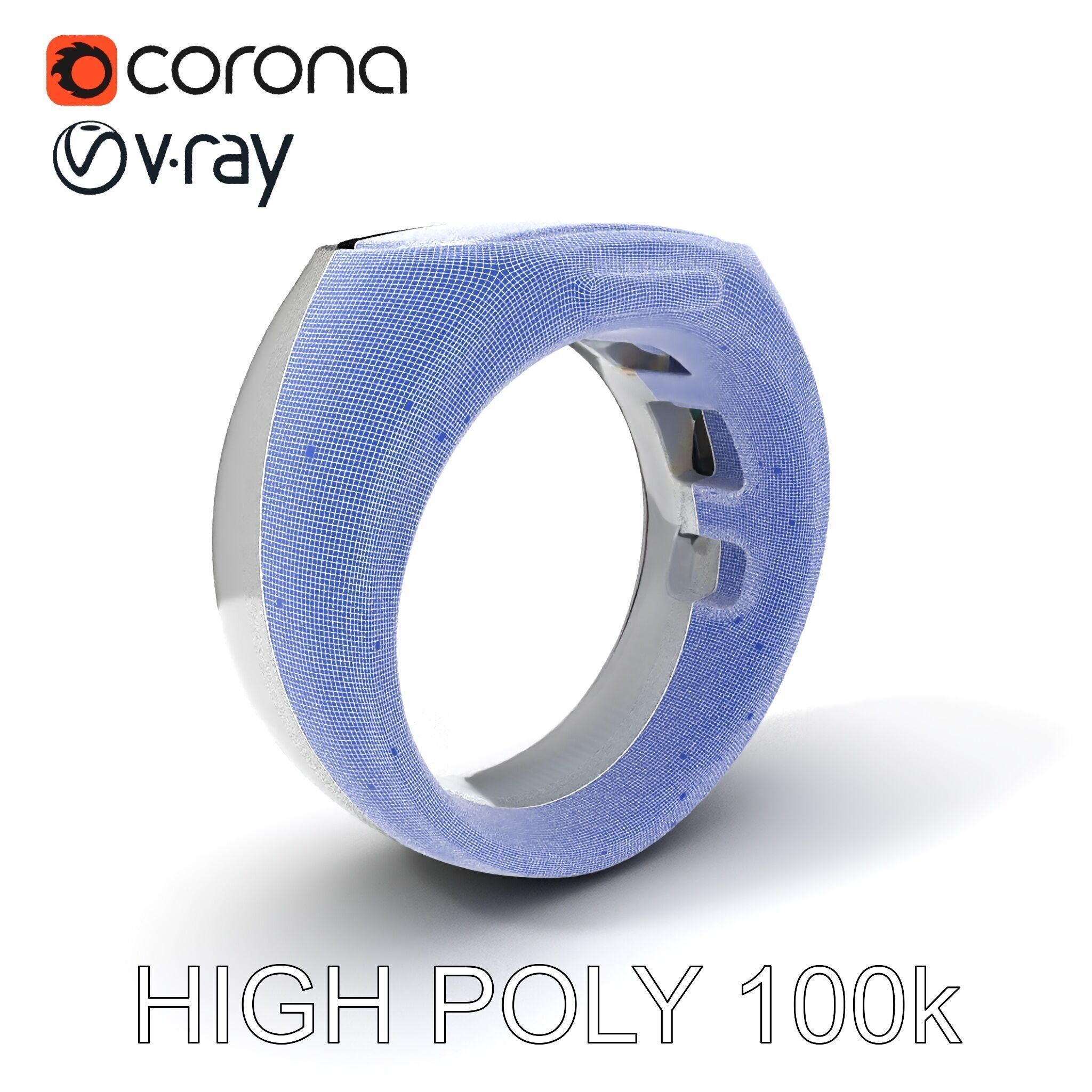 Smart Ring D Model Pack for Wearable Technology Integration Low-poly 3D model_3