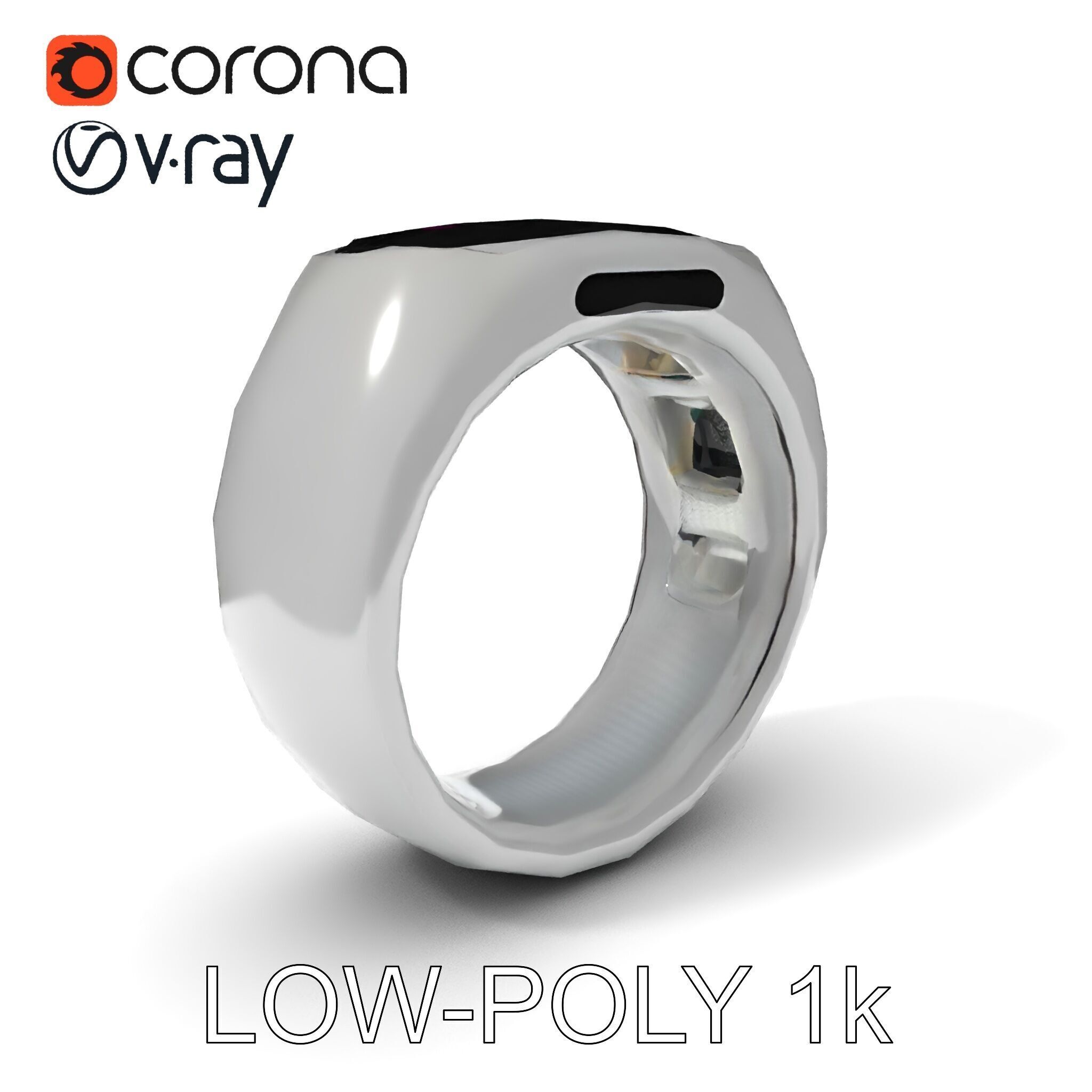 Smart Ring D Model Pack for Wearable Technology Integration Low-poly 3D model_19