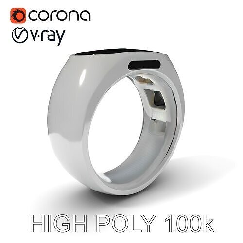 Smart Ring D Model Pack for Wearable Technology Integration Low-poly 3D model