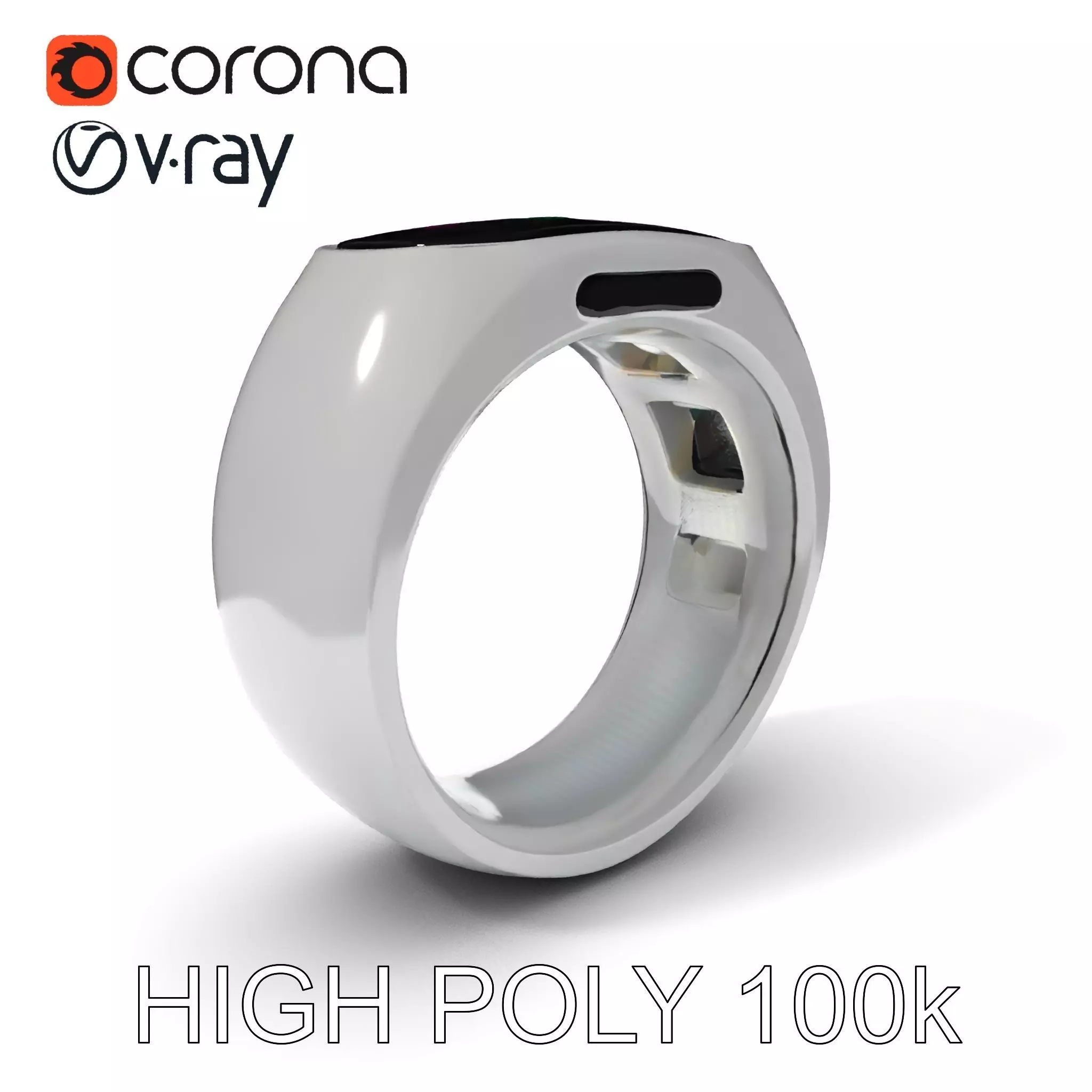 Smart Ring D Model Pack for Wearable Technology Integration Low-poly 3D model_0