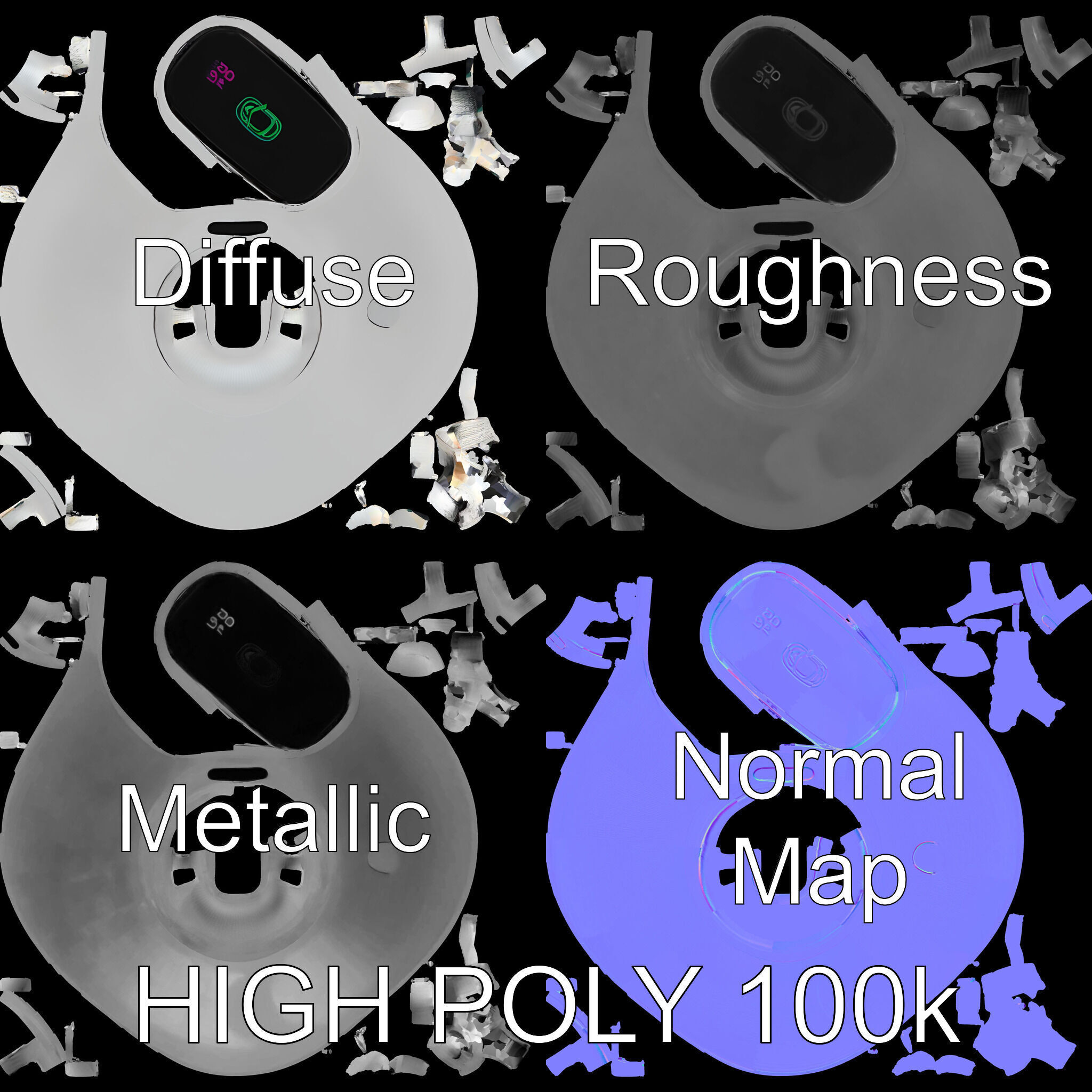 Smart Ring D Model Pack for Wearable Technology Integration Low-poly 3D model_2