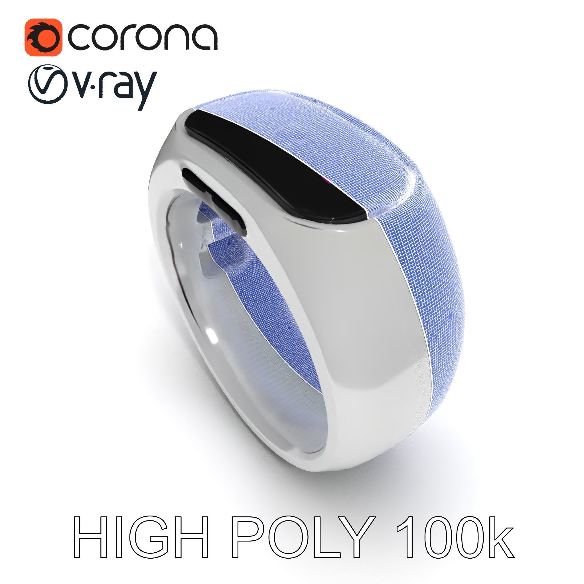 Smart Ring D Model Pack for Wearable Technology Integration Low-poly 3D model_28