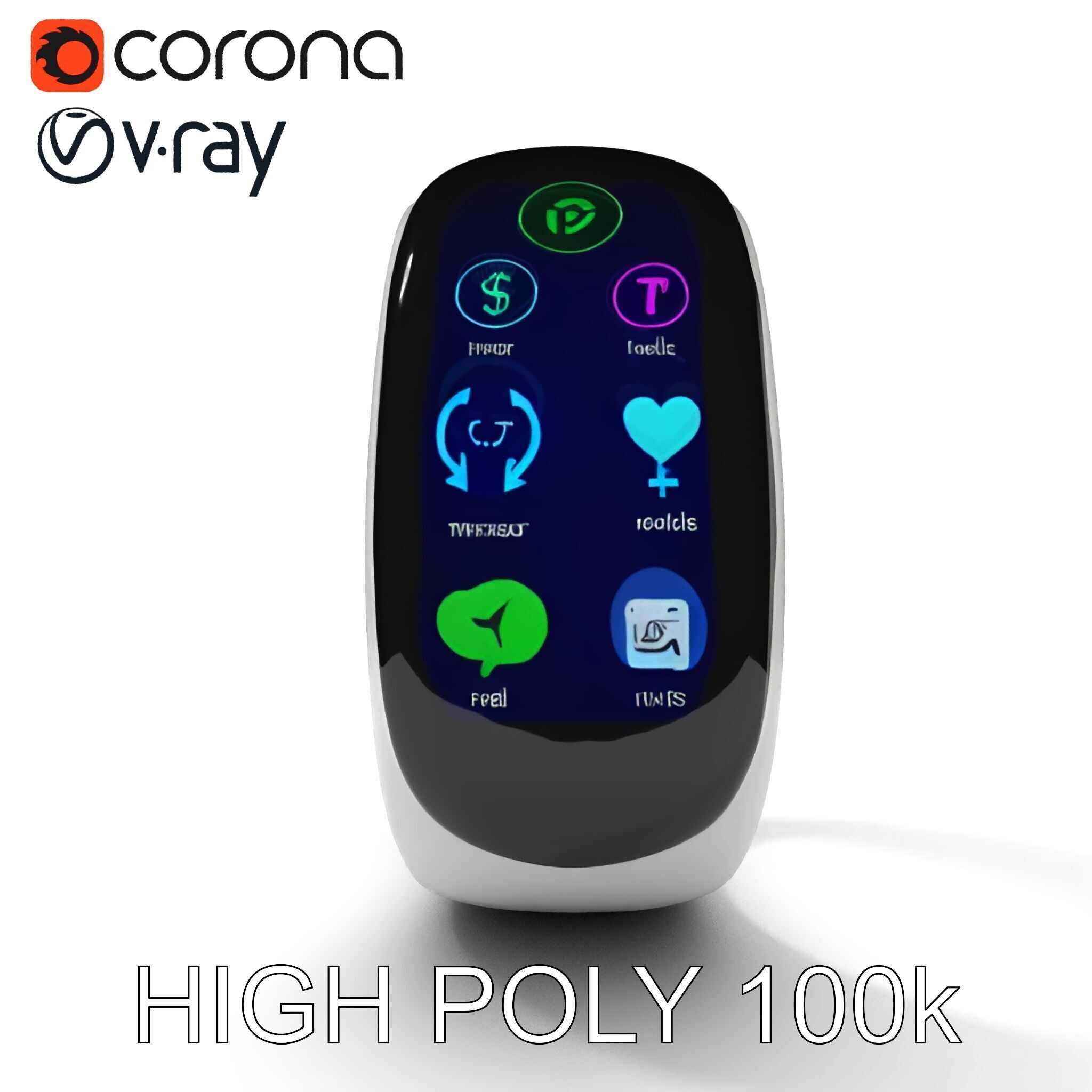 Smartwatch Model Pack with Interactive Display Low-poly 3D model_25