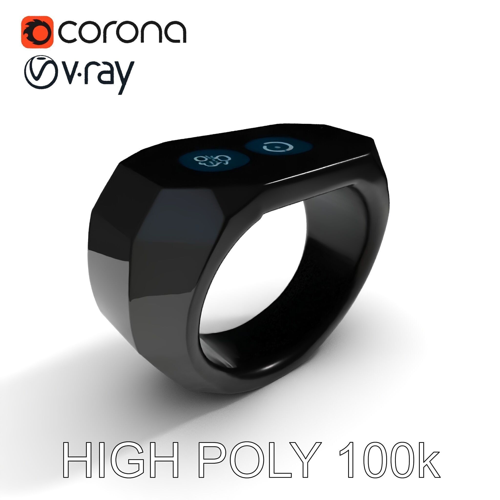 Modern Smart Ring D Model Pack Low-poly 3D model_32