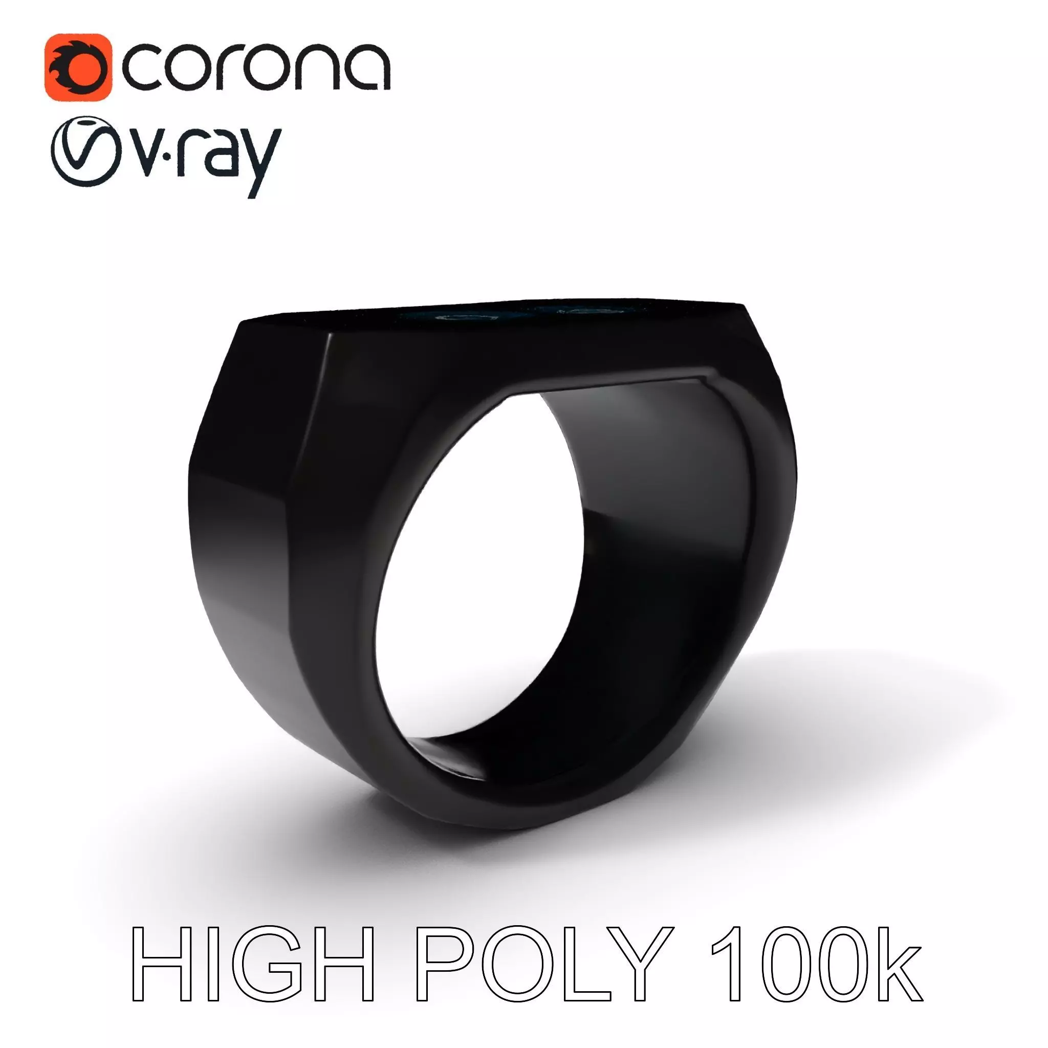 Modern Smart Ring D Model Pack Low-poly 3D model_0