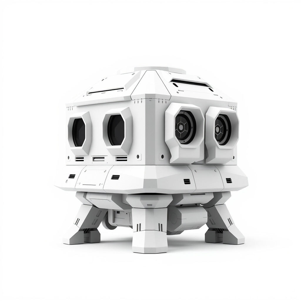 Futuristic Space Station Module model pack Low-poly 3D model_4