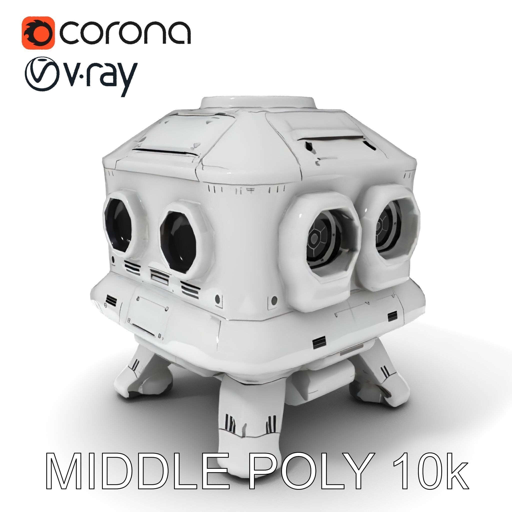 Futuristic Space Station Module model pack Low-poly 3D model_18