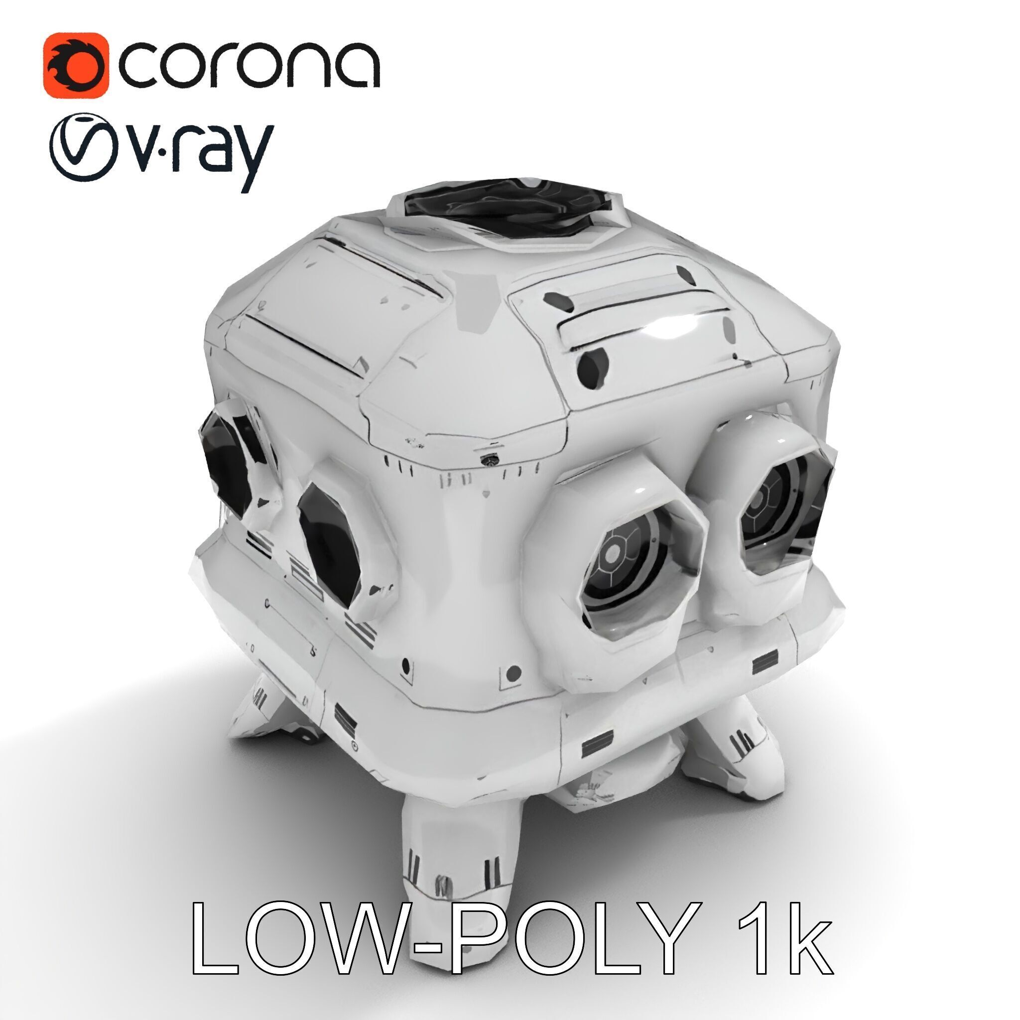 Futuristic Space Station Module model pack Low-poly 3D model_34