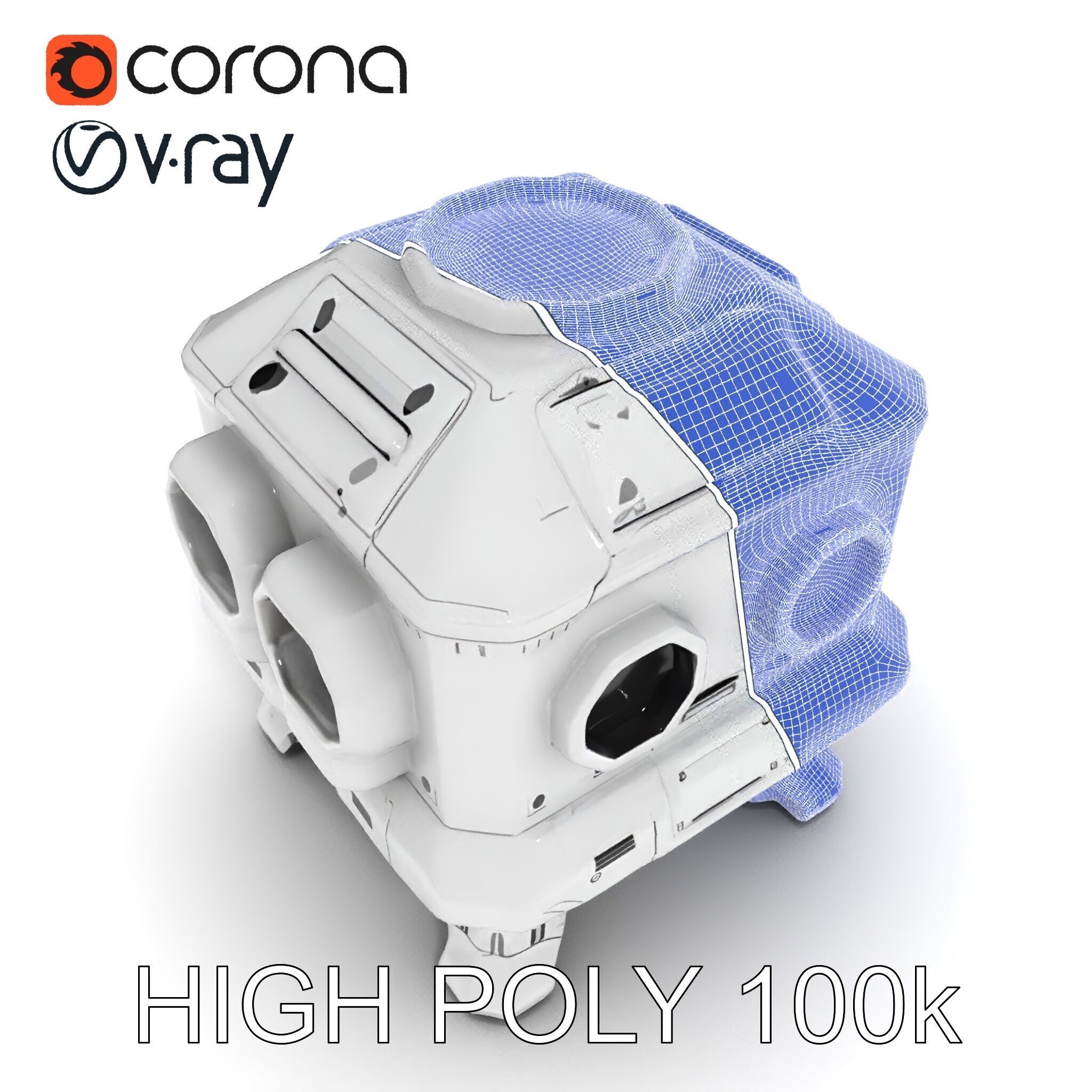 Futuristic Space Station Module model pack Low-poly 3D model_8