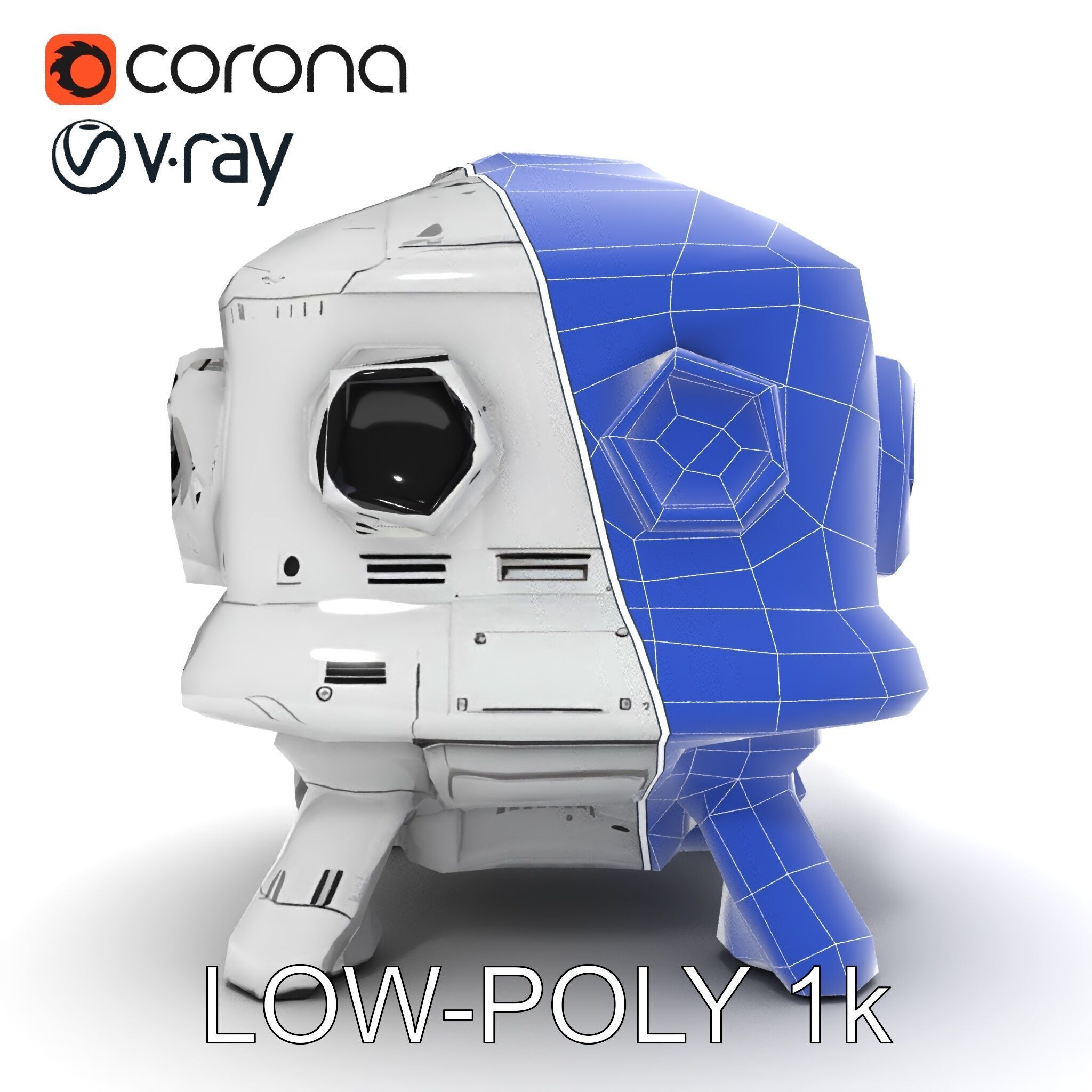 Futuristic Space Station Module model pack Low-poly 3D model_10