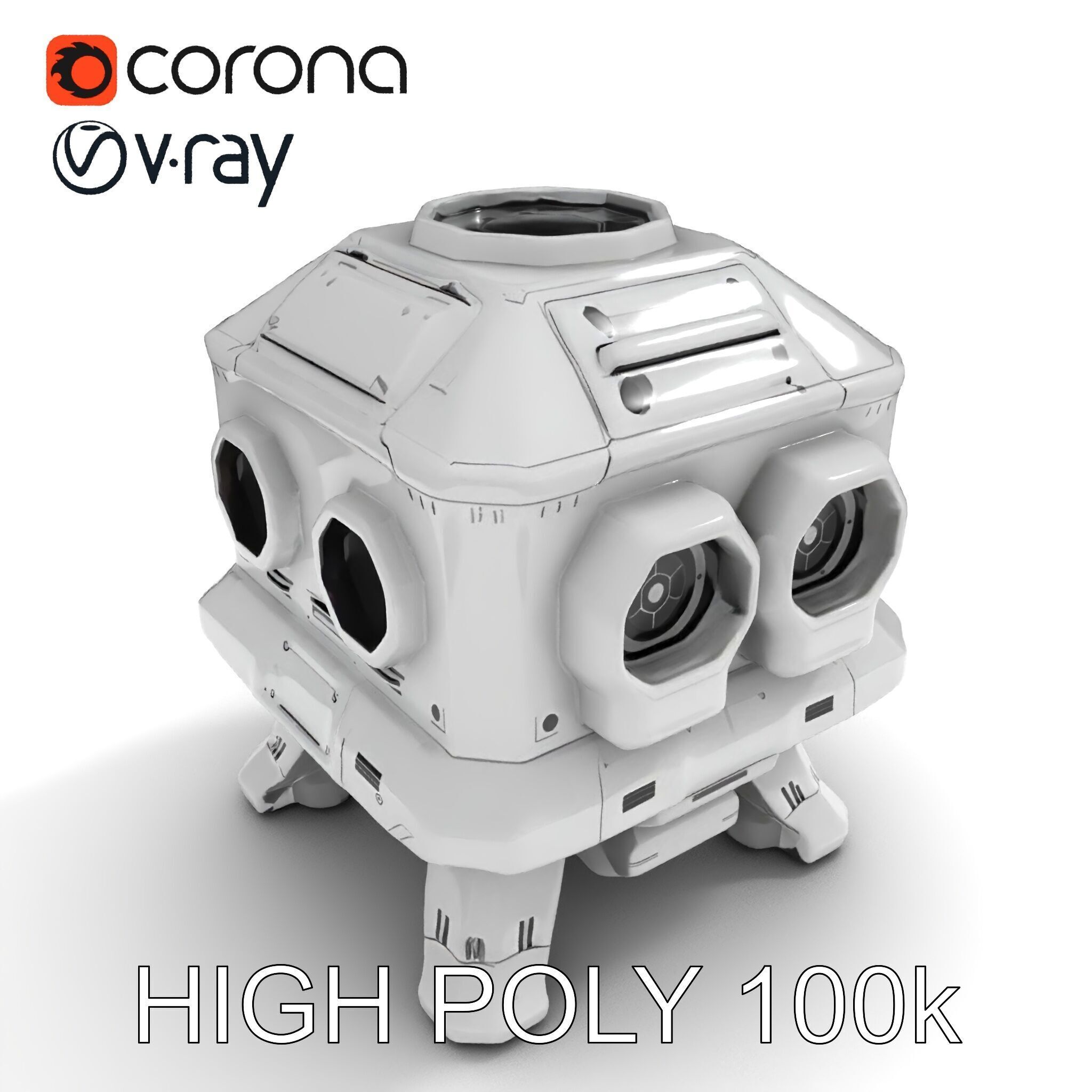 Futuristic Space Station Module model pack Low-poly 3D model_14