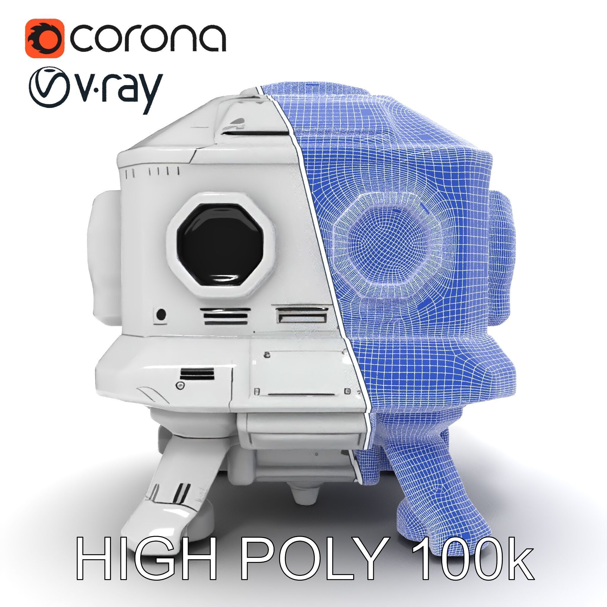 Futuristic Space Station Module model pack Low-poly 3D model_11