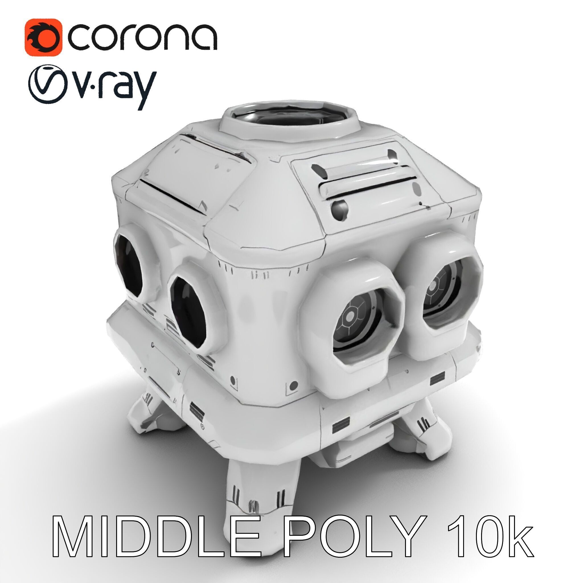 Futuristic Space Station Module model pack Low-poly 3D model_31