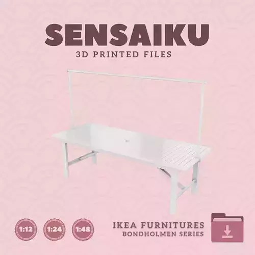 BONDHOLMEN  Table with Rod for Dollhouse - IKEA - 3D Print