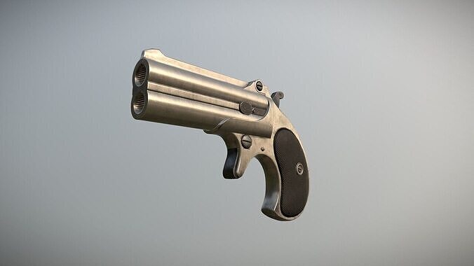 Derringer Pistol Low-poly 3D model