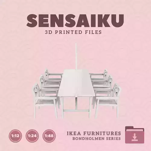 BONDHOLMEN Table Armchairs for Dollhouse - IKEA - 3D Print