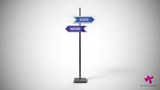 Directional Signage Low-poly 3D model