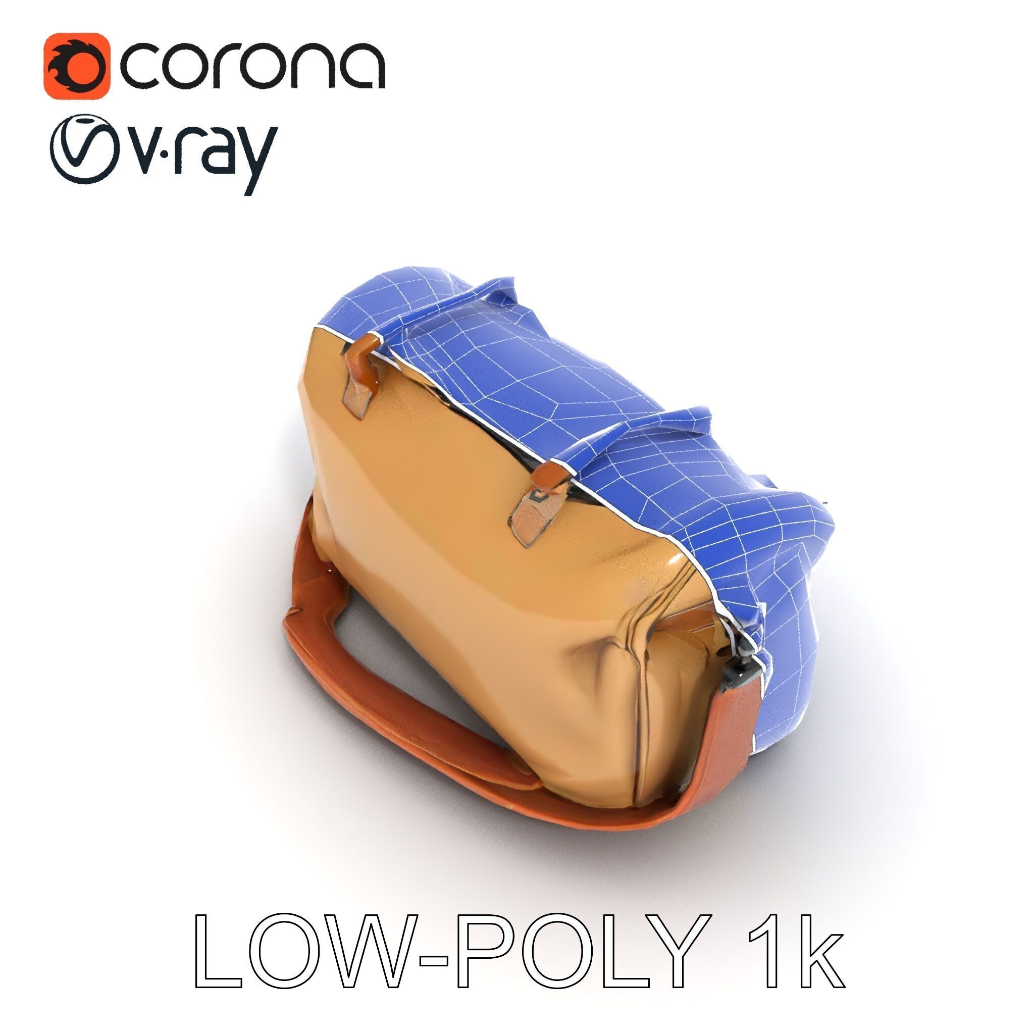 Travel Duffel Bag D Model Pack Low-poly 3D model_10