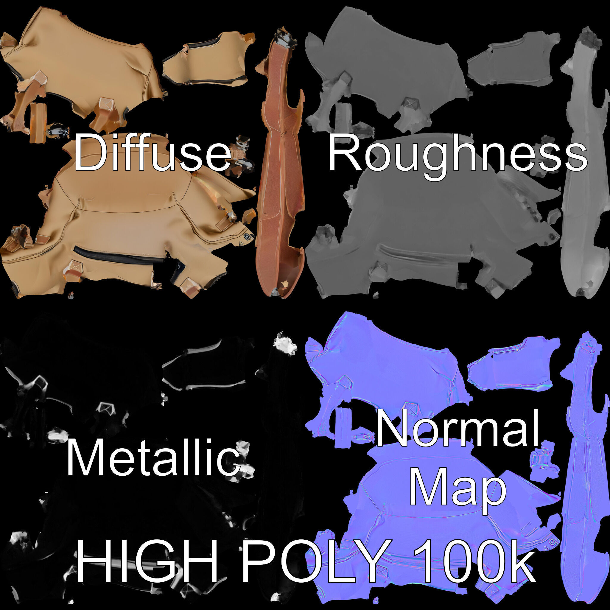 Travel Duffel Bag D Model Pack Low-poly 3D model_2