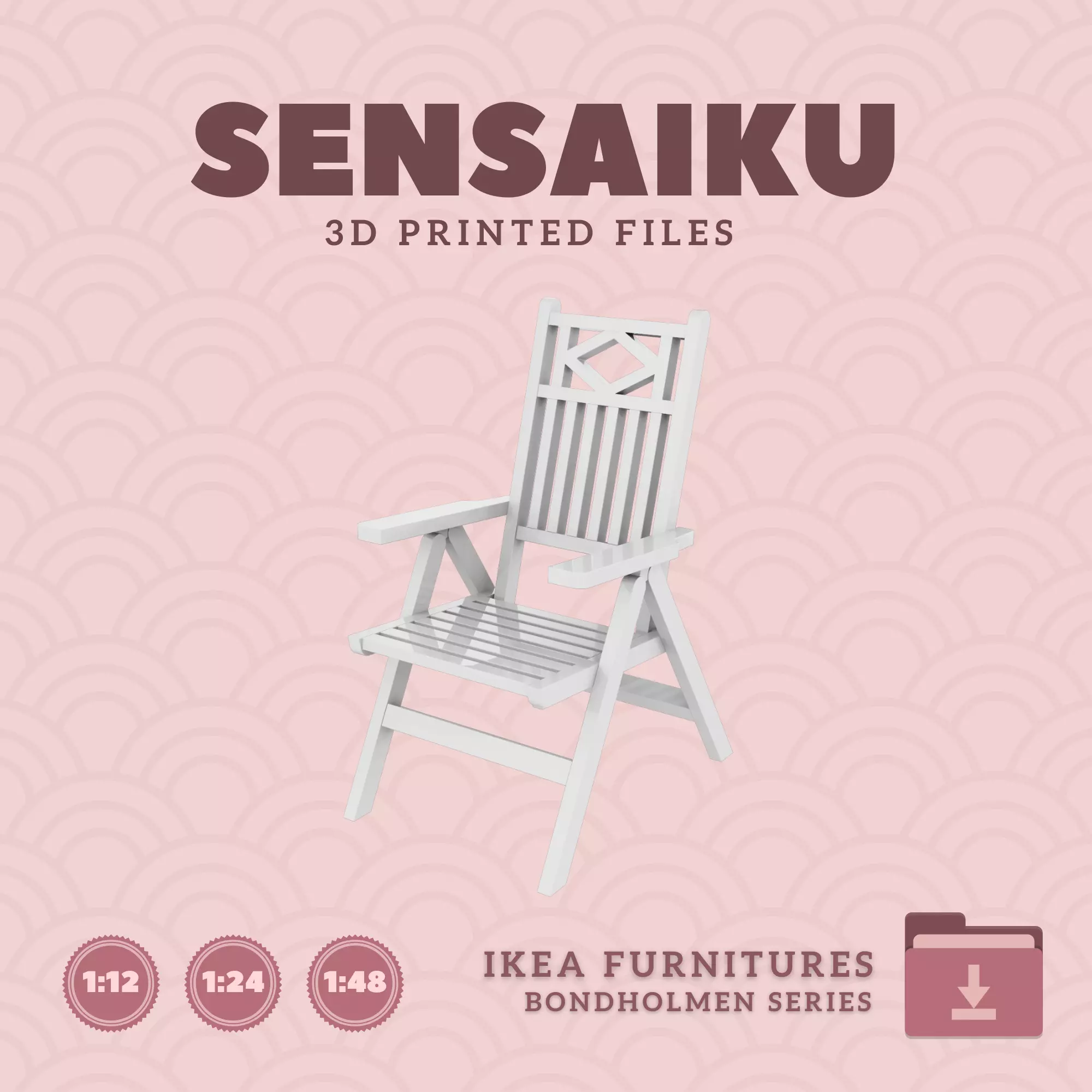 BONDHOLMEN Reclining Chair for Mini Dollhouse - IKEA - 3D Print 3D print model