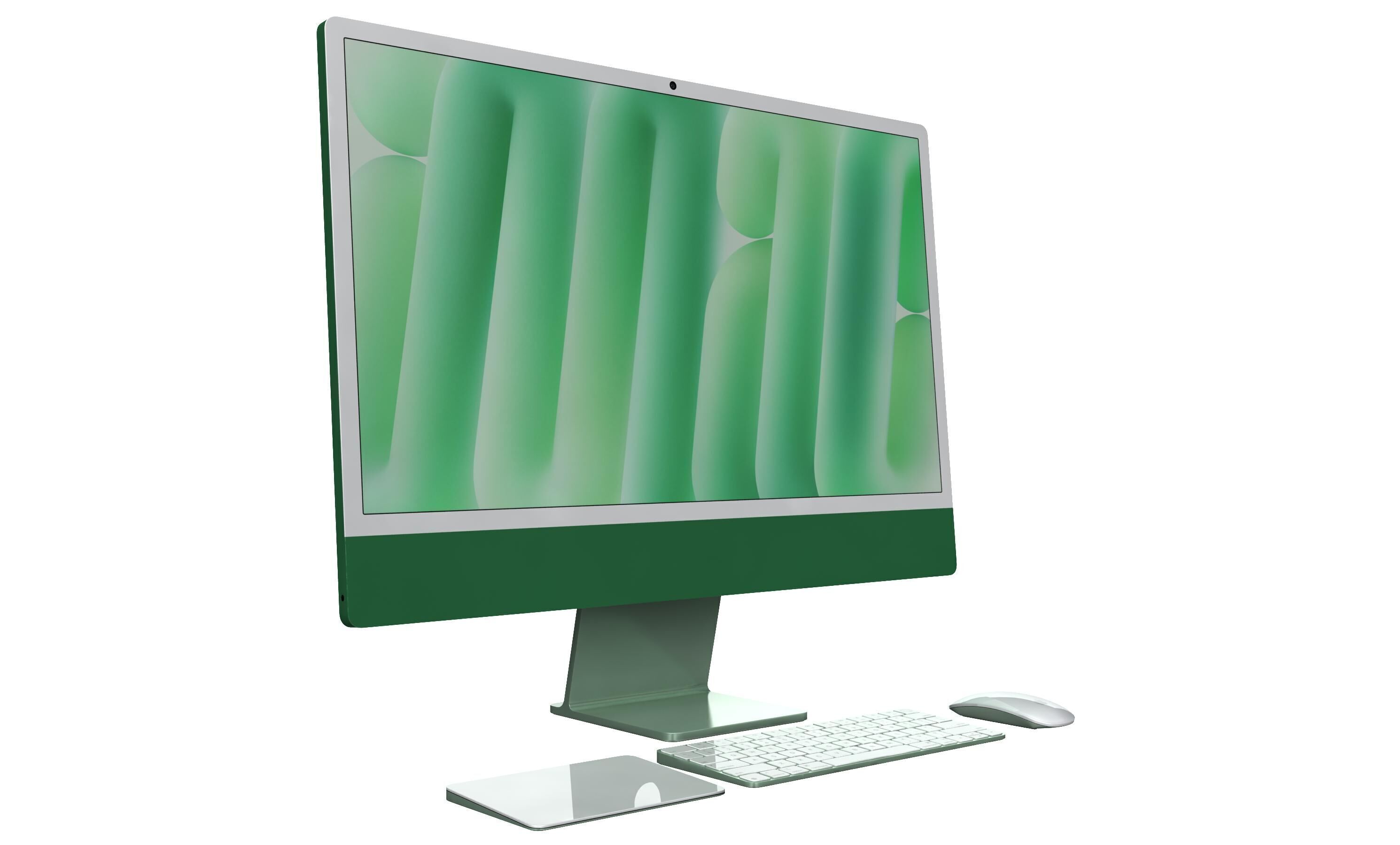 Apple iMac M4 Chip 2024 Green 3D model_2